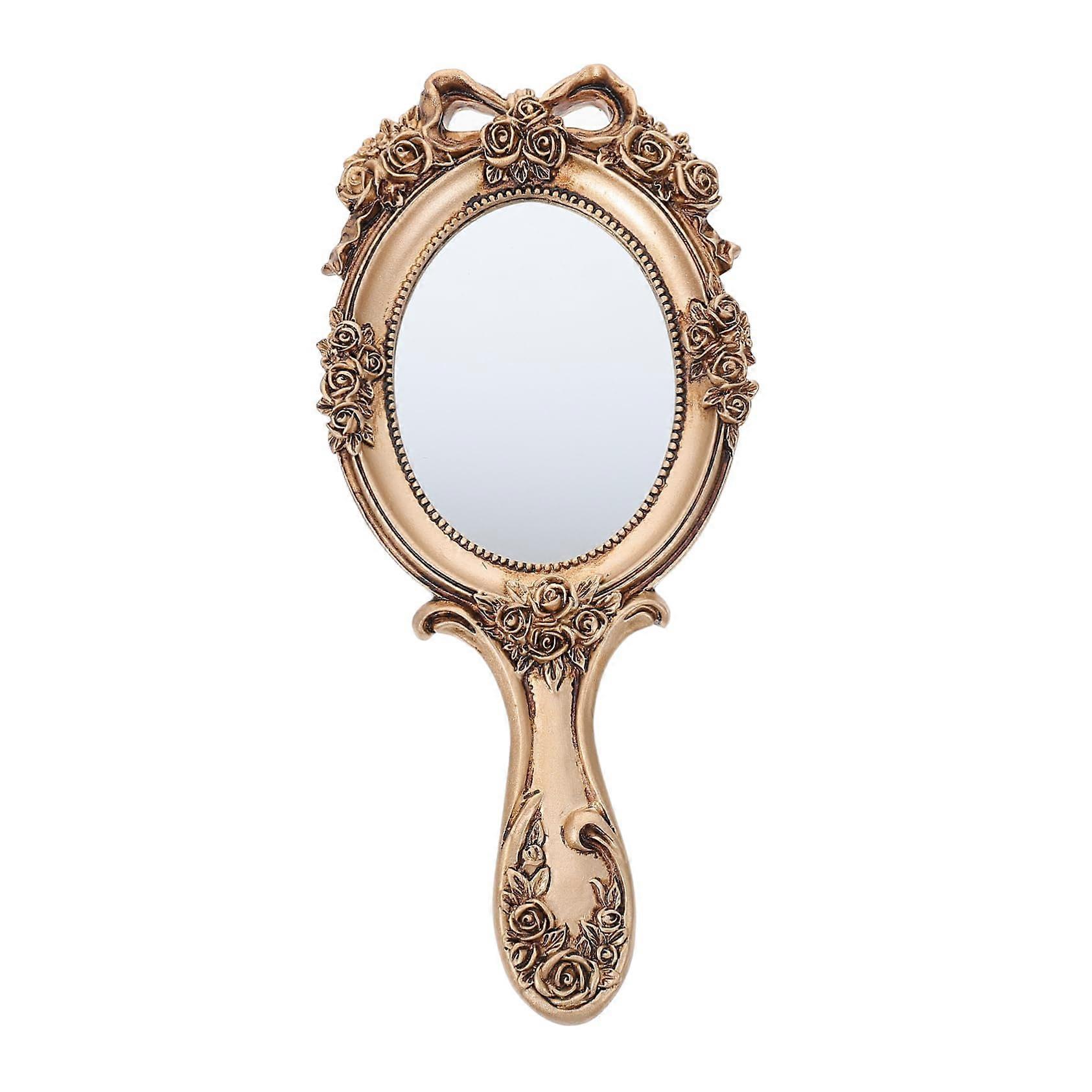 Mirror Touch Baroque Mirror Rustic Decorative Mirror Bedroom Hanging Mirror Table Mirror Chic Hand Mirror Resin Baroque Beauty Mirror