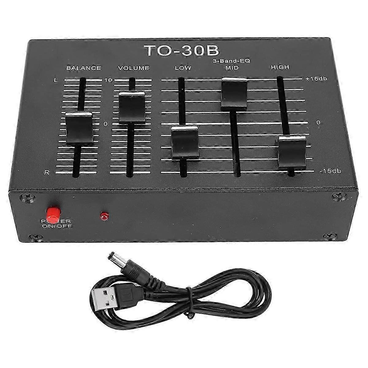 3 Band EQ Equalizer Low Noise Volume Control High Medium Low 3 Band Sound Channel for Turntables, Sound Cards,Guitars