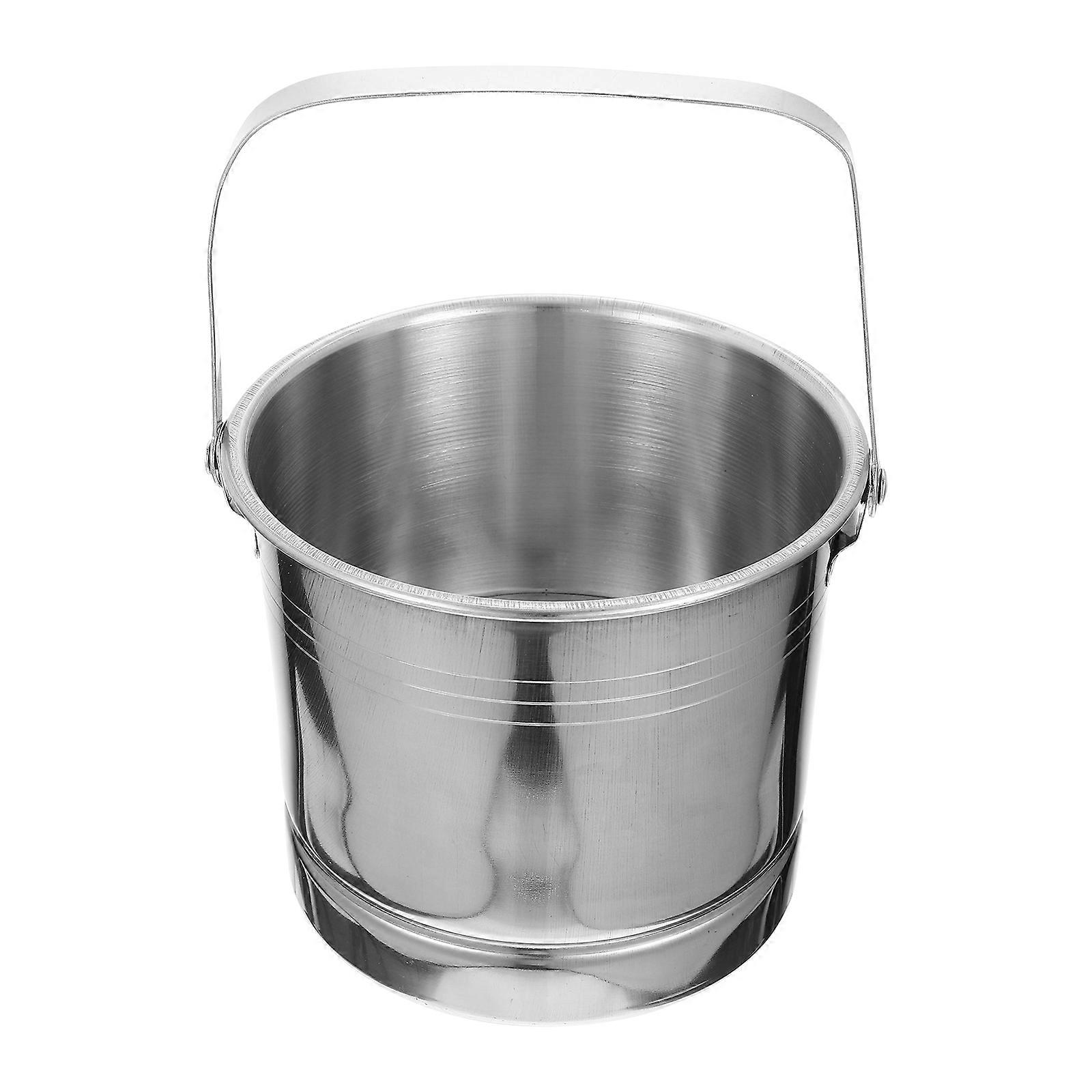 Commercial Ice Bucket Stainless Steel Ice Cube Holder Cools Beer Sturdy Structure 1Set