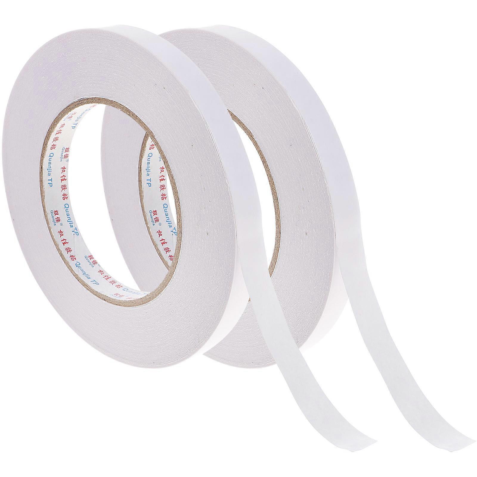 2 Rolls Double Sided Adhesive Tape for Crafting Scrapbook Super Strong, Thick & , Heavy Duty Sticky Reels for Hot Melt Adhesive, White