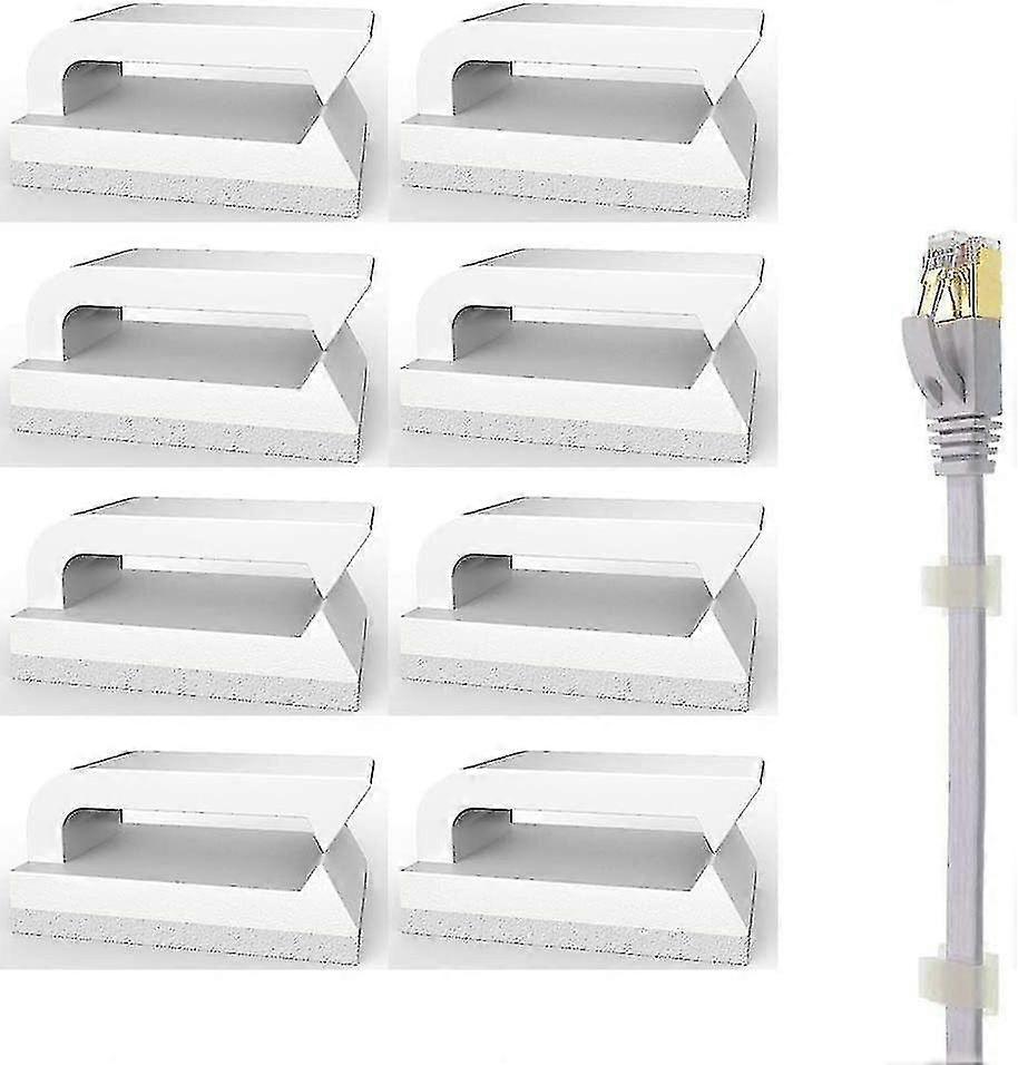 Self-adhesive Cable Clips (White, 100 Pieces) Cable Holder for Flat Cables