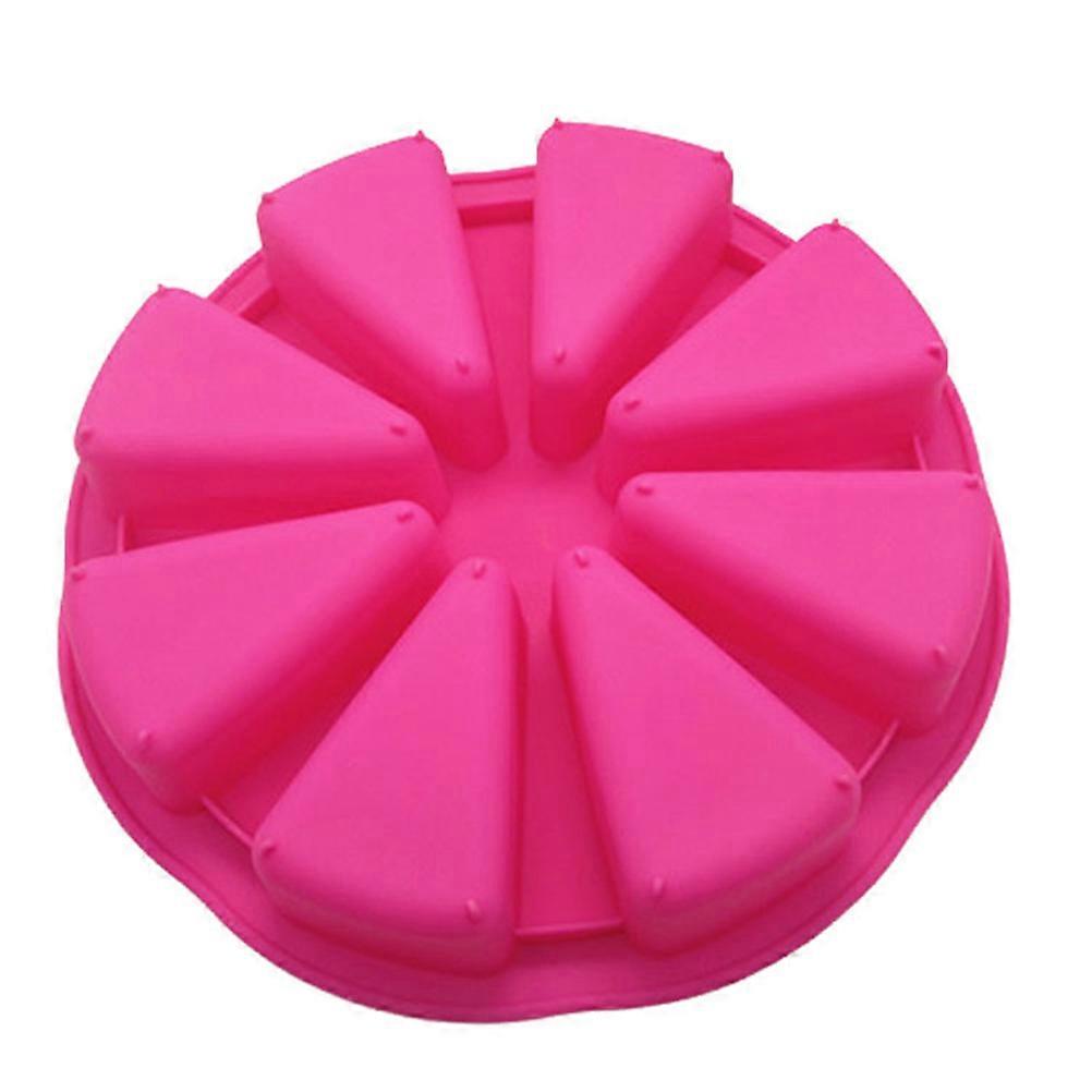 Cake Pan Silicone Diy Handmade Baking With 8 Cavities Rosy 27x27x5cm 1Pcs
