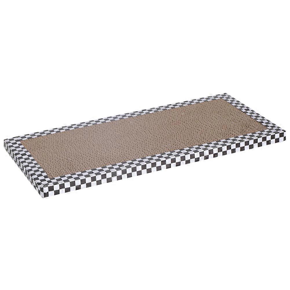 Household Cat Scratcher Flat Cat Scratcher White Color Checkerboard Pattern Pet Owners 1Set