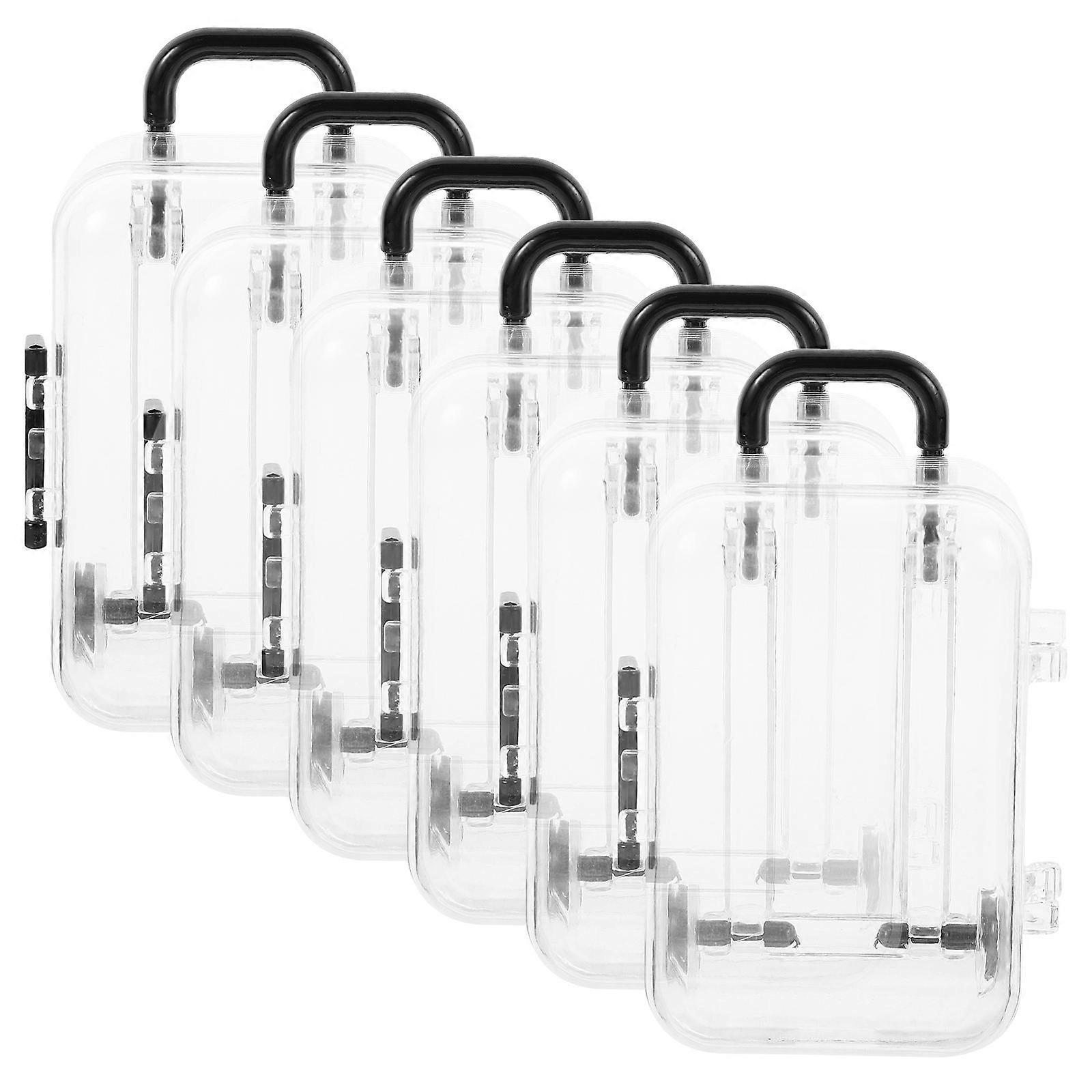 6pcs Mini Travel Suitcase Empty Gift Box Tiny Candy Storage Cases Doll House Accessory