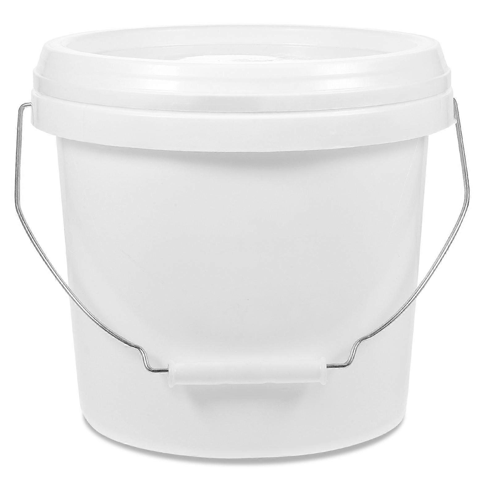 Abs Paint Bucket with Lid Lightweight White Pigment Container for Color Mixing & Storage