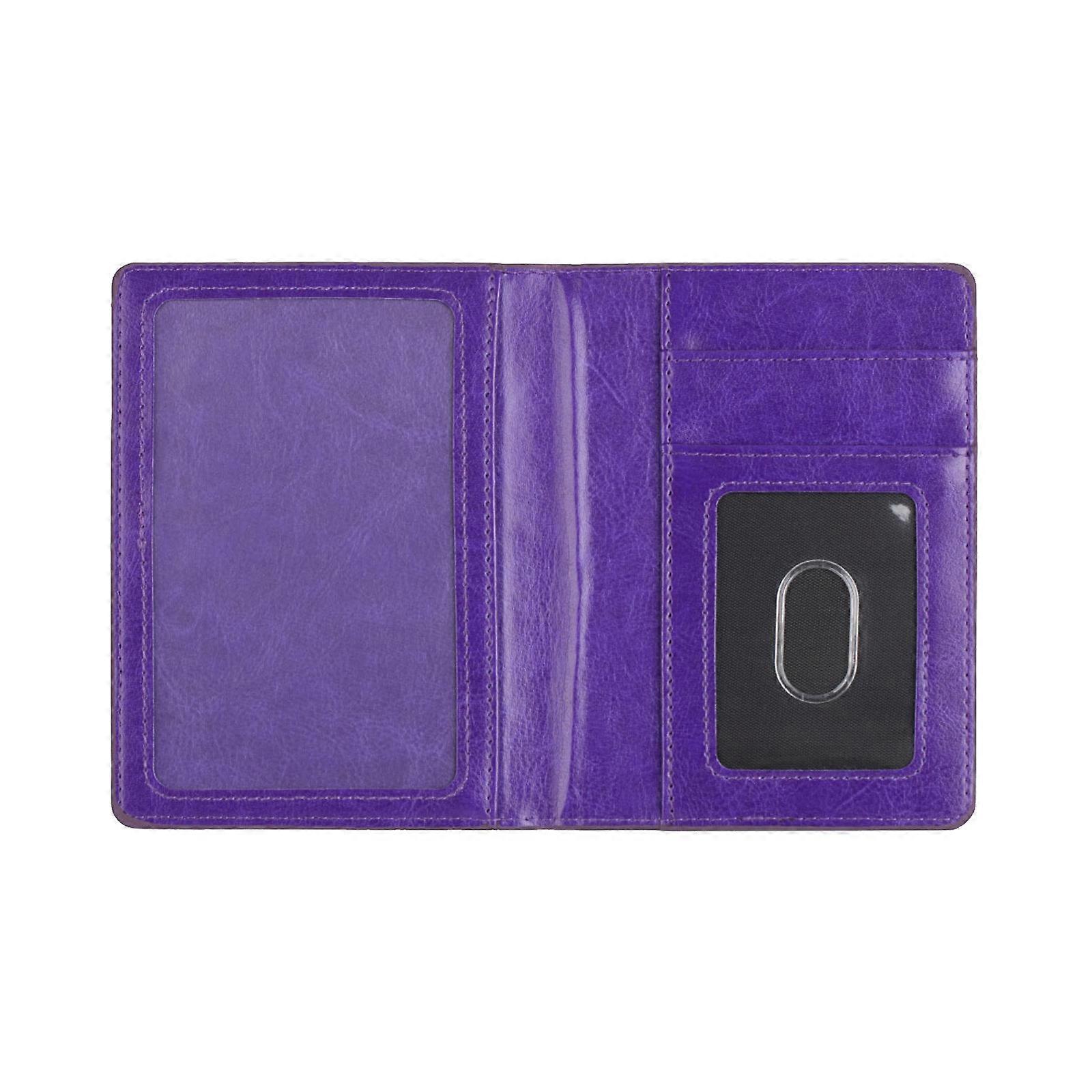 Practical PU Leather Passport Wallet Elegant Embossed Pattern Passport Protective Case Travel Essential Card Organized Purple