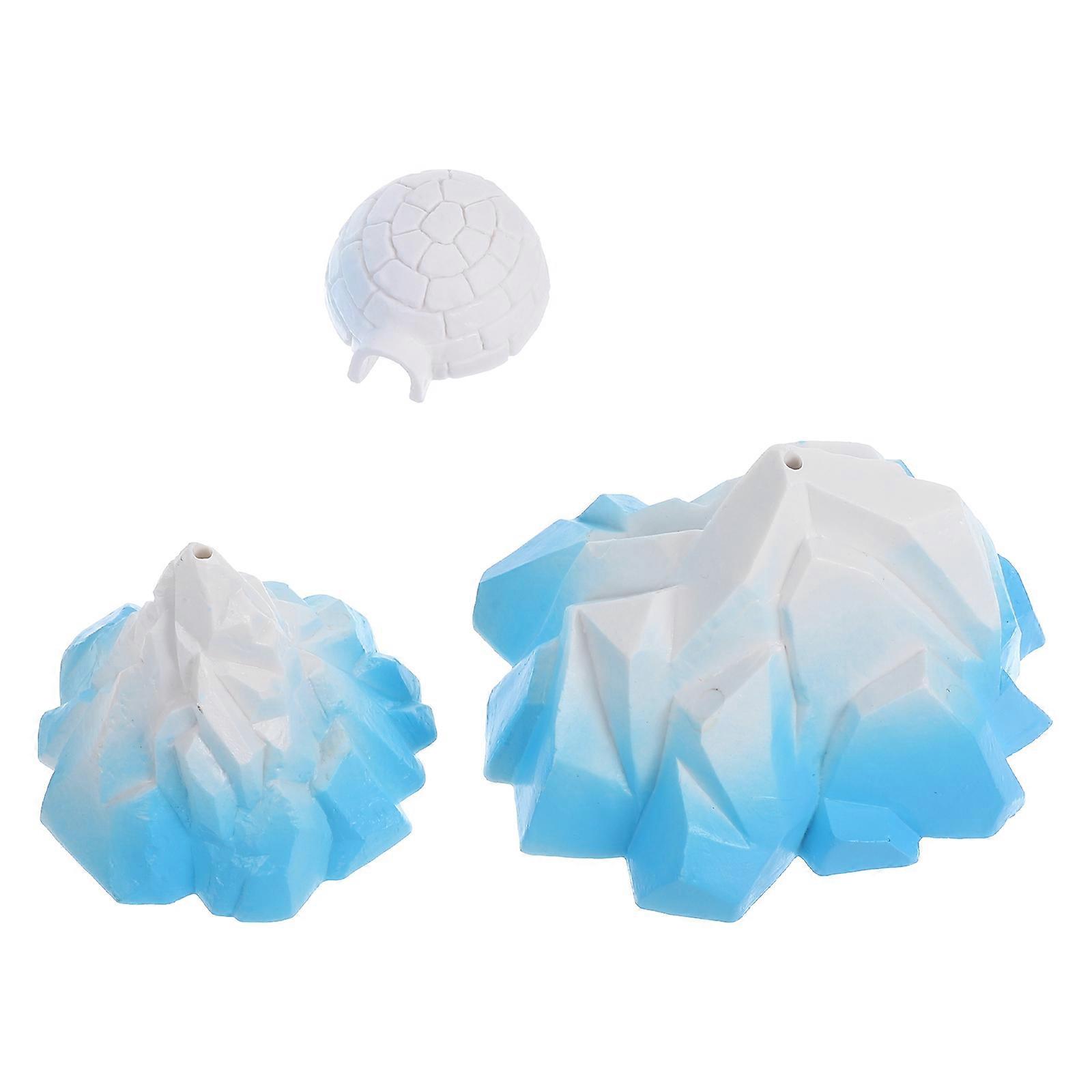 Miniature Glacier Model Iceberg Shape Decorative Igloo Models for Aquarium Enhancement 3Pcs