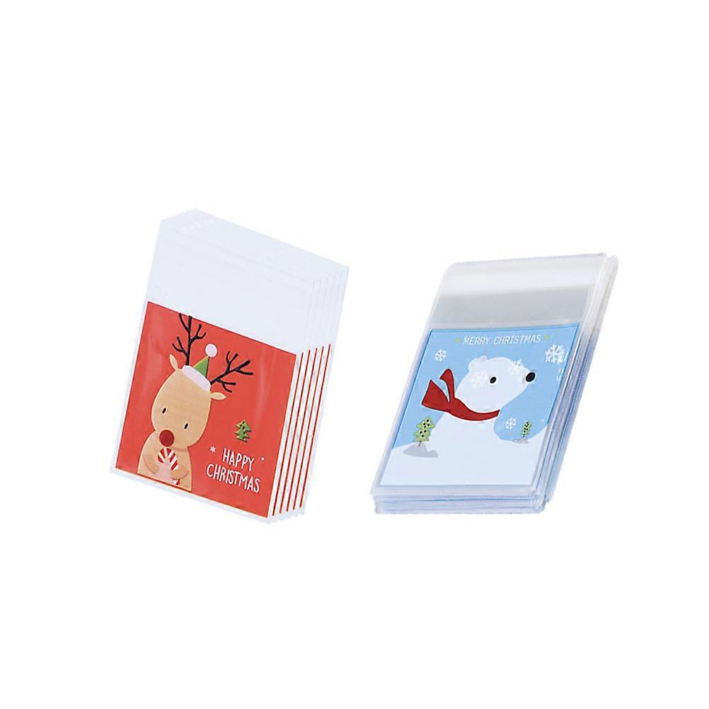 Portable Biscuits Storage Pouch Self-Adhesive Food Packaging for Home Party Bear Style 200Pack