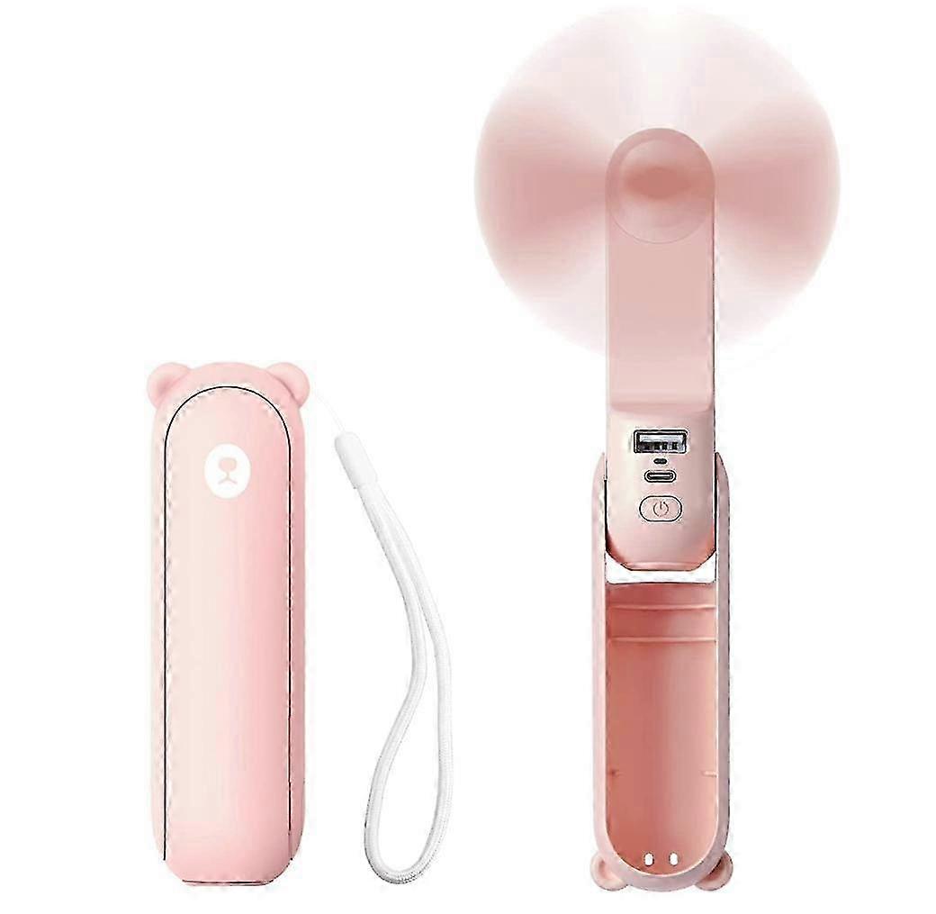 Mini Pocket Fan, Handheld Fan, USB Rechargeable - Pink, Compatible with Most Devices, (1 Pack)