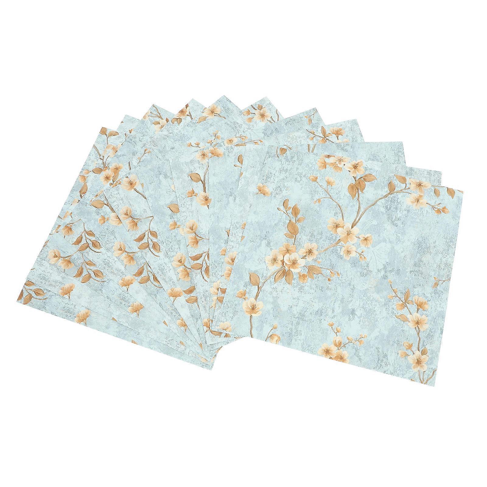 Floral Wrapping Paper Event Planners present Wrapping Square Shape Sky-Blue 53x53cm Wrapping 10 Sheets