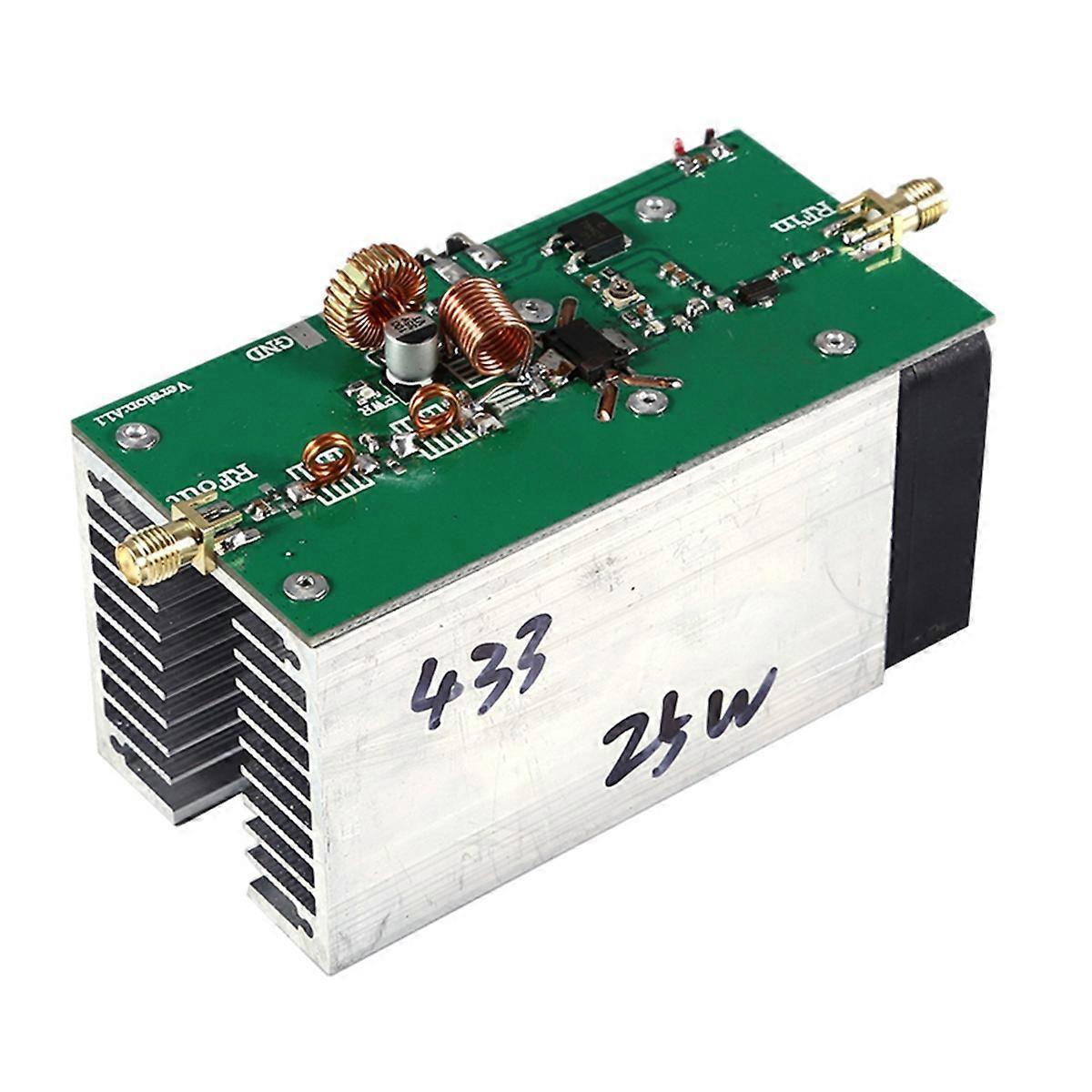 433MHz 25W RF Power Amplifier Image Transmission Amplifier with Cooling Fan 390-470MHz for HAM Radi