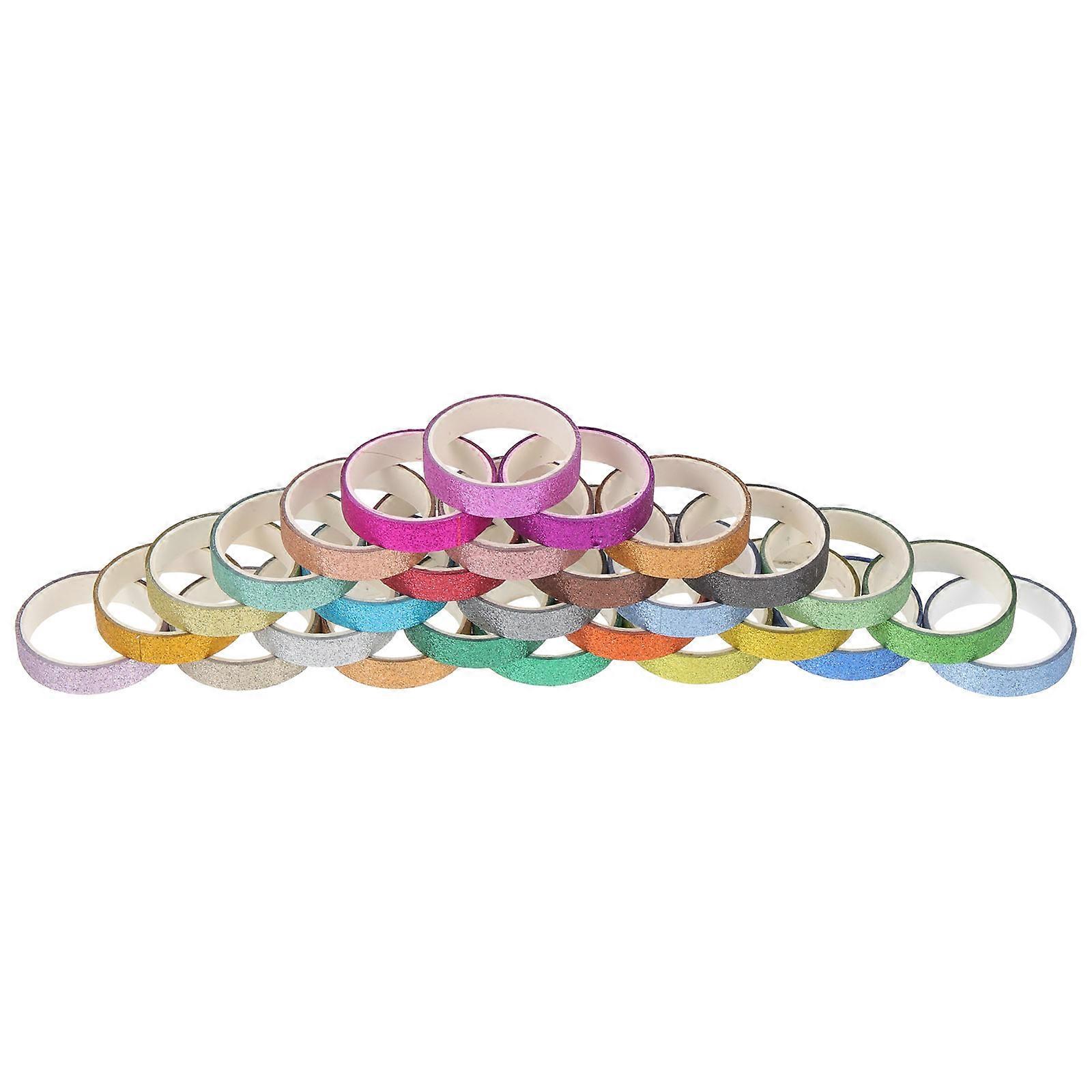 Washi DIY Crafts Tape Glitter Washi Paper Tapes Assorted Color 0.01X1X200CM Decorative 30 Rolls