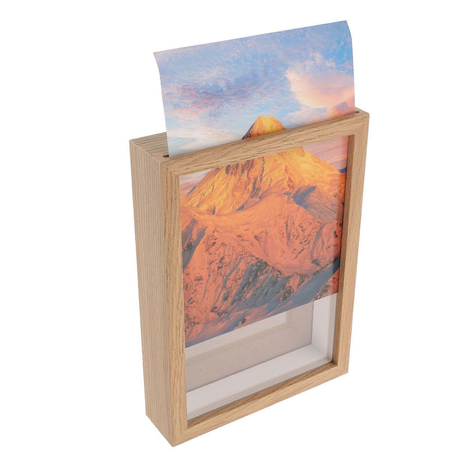 Hidden Money Picture Frame for Home Use with Secret Compartment Rectangular Wood 1Set