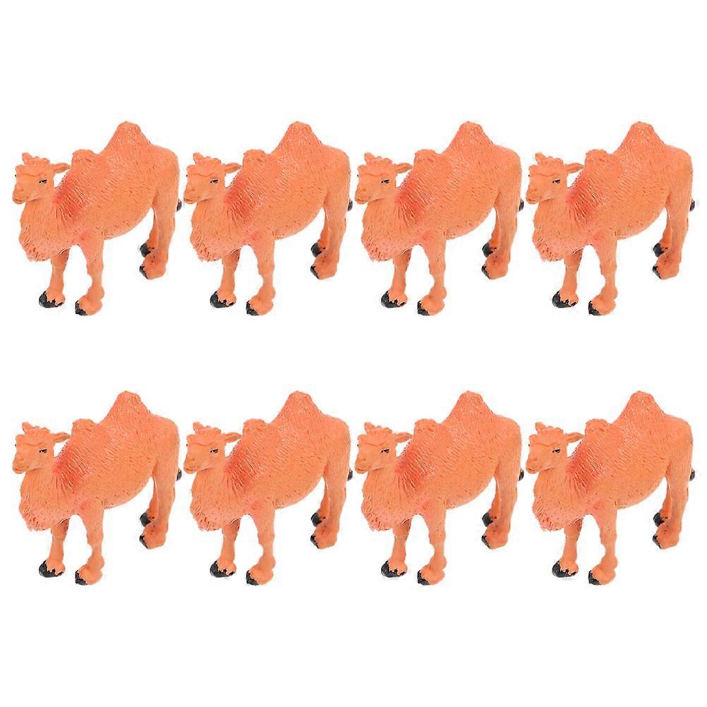 Small Figurines Simulation Camel Figurine Khaki 4.50X4.00X1.50CM Decoration 8Pcs