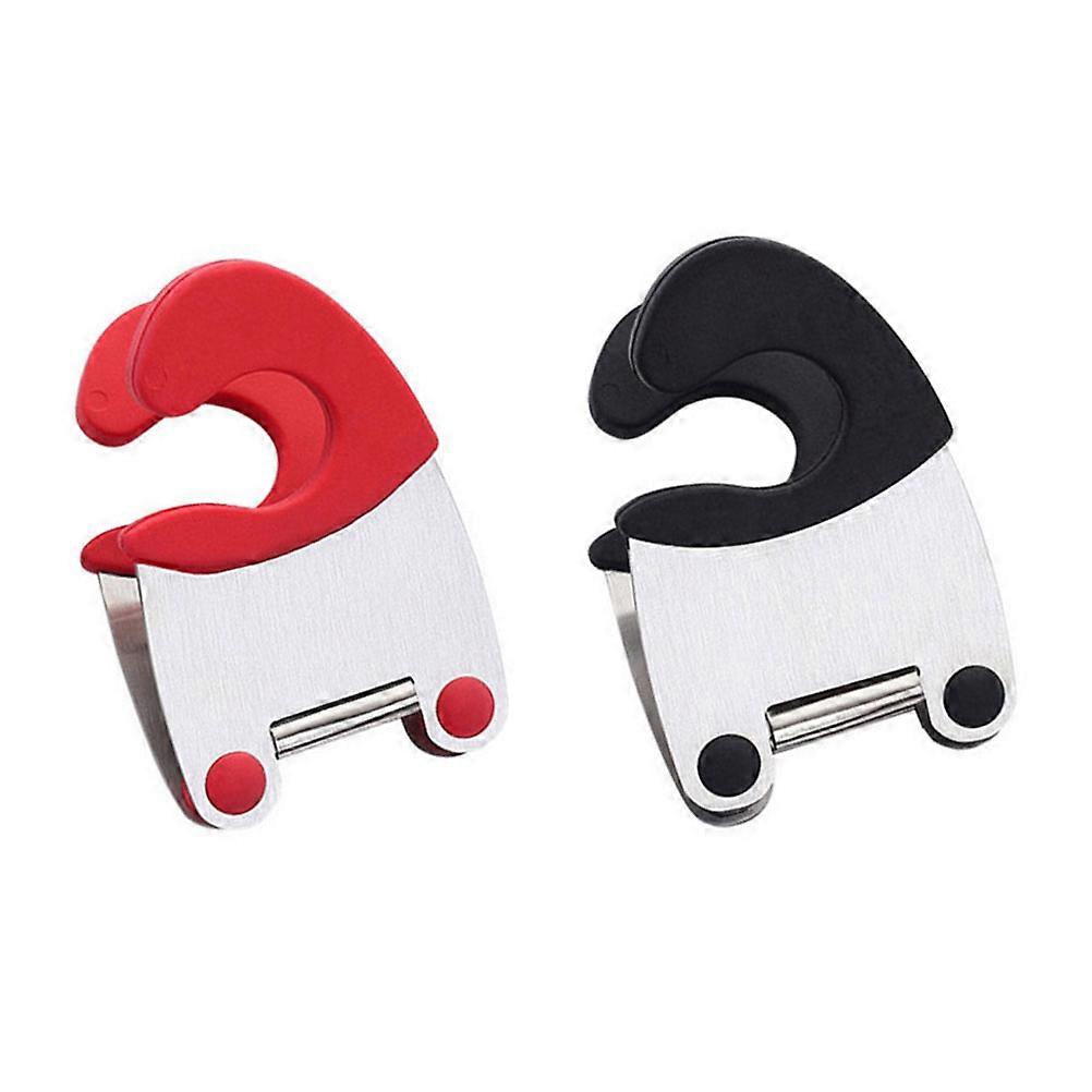 أواني الطبخ حامل ملعقة مسند طقم ستانلس ستيل أسود 7.80X4.50X4.50 سم يحمل أواني 2 قطعة