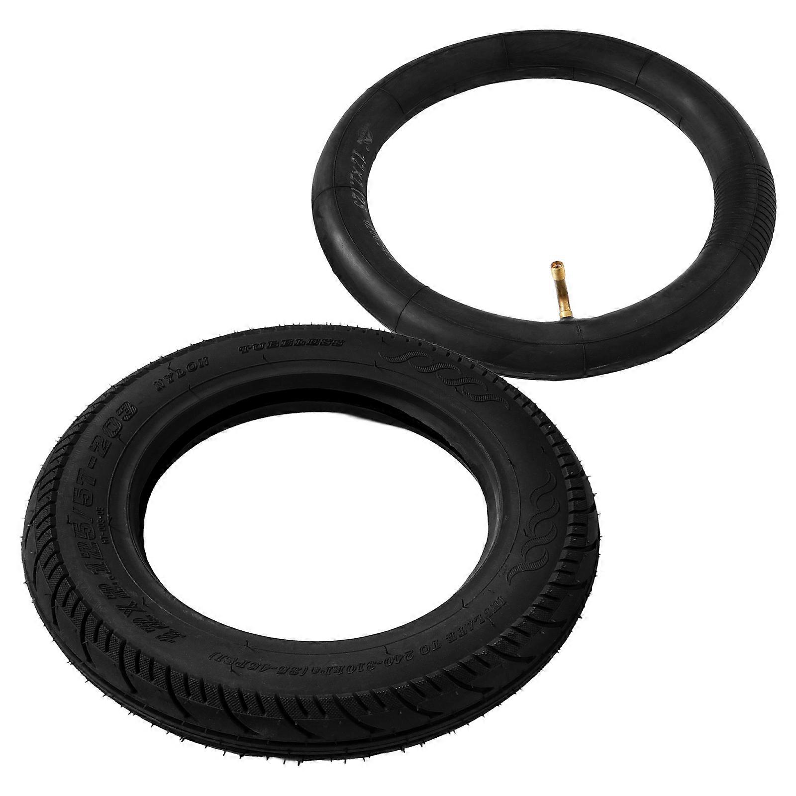 No Tube Tire Inner Tube and Tire Set High Strength Various Terrains Rubber Material Elbow Valve Style 1Set