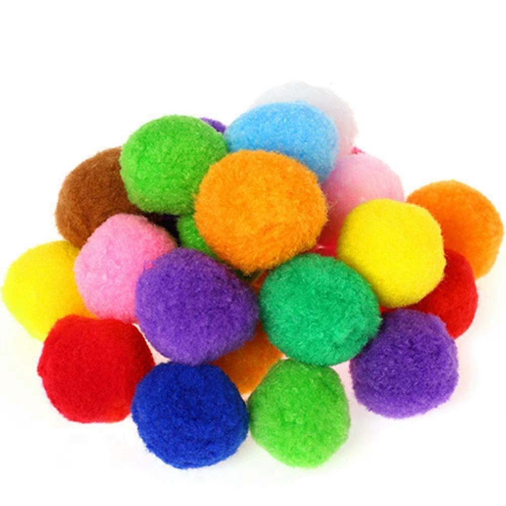 5 cm Colourful Pompoms Pack of 96 Fluffy Plush Balls for Crafts and Decoration