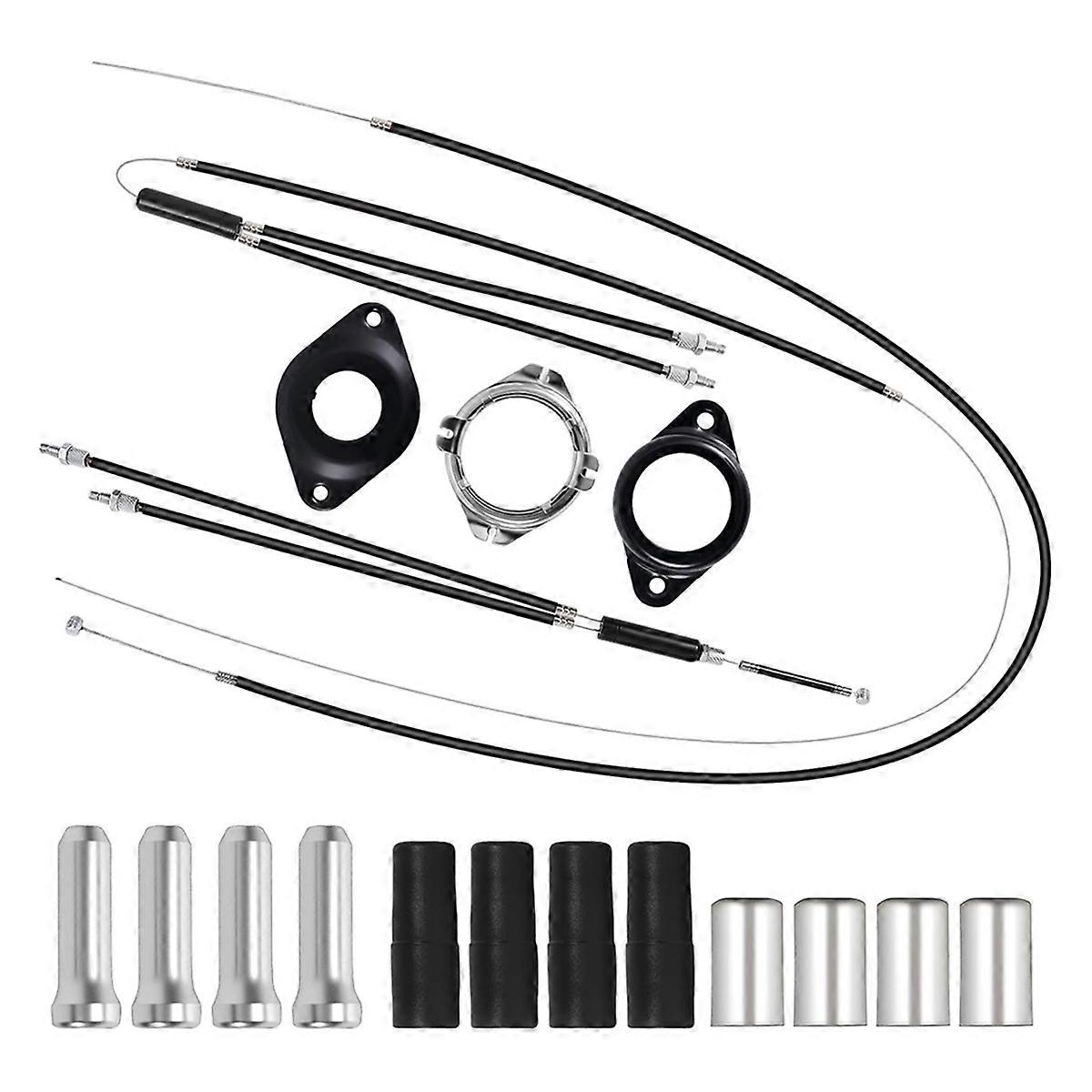 Bike Gyro Brake Cables Front + Rear with Spinner Rotor Complete Set, BMX Bicycle Brake Lines Set fo