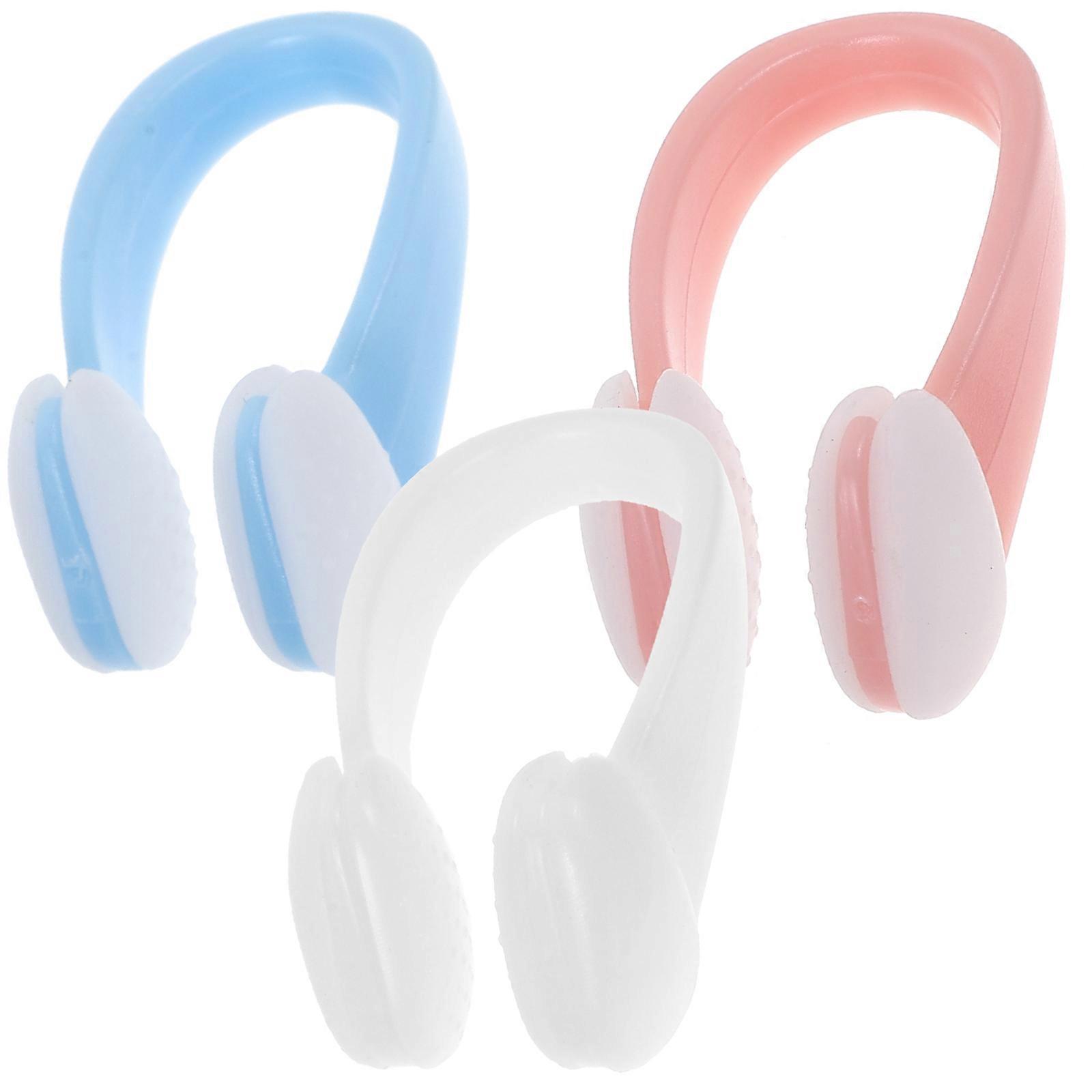 Silicone Swimming Nose Clips for Kids and Adults Assorted Color Comfortable Fit Prevent Water In 3
