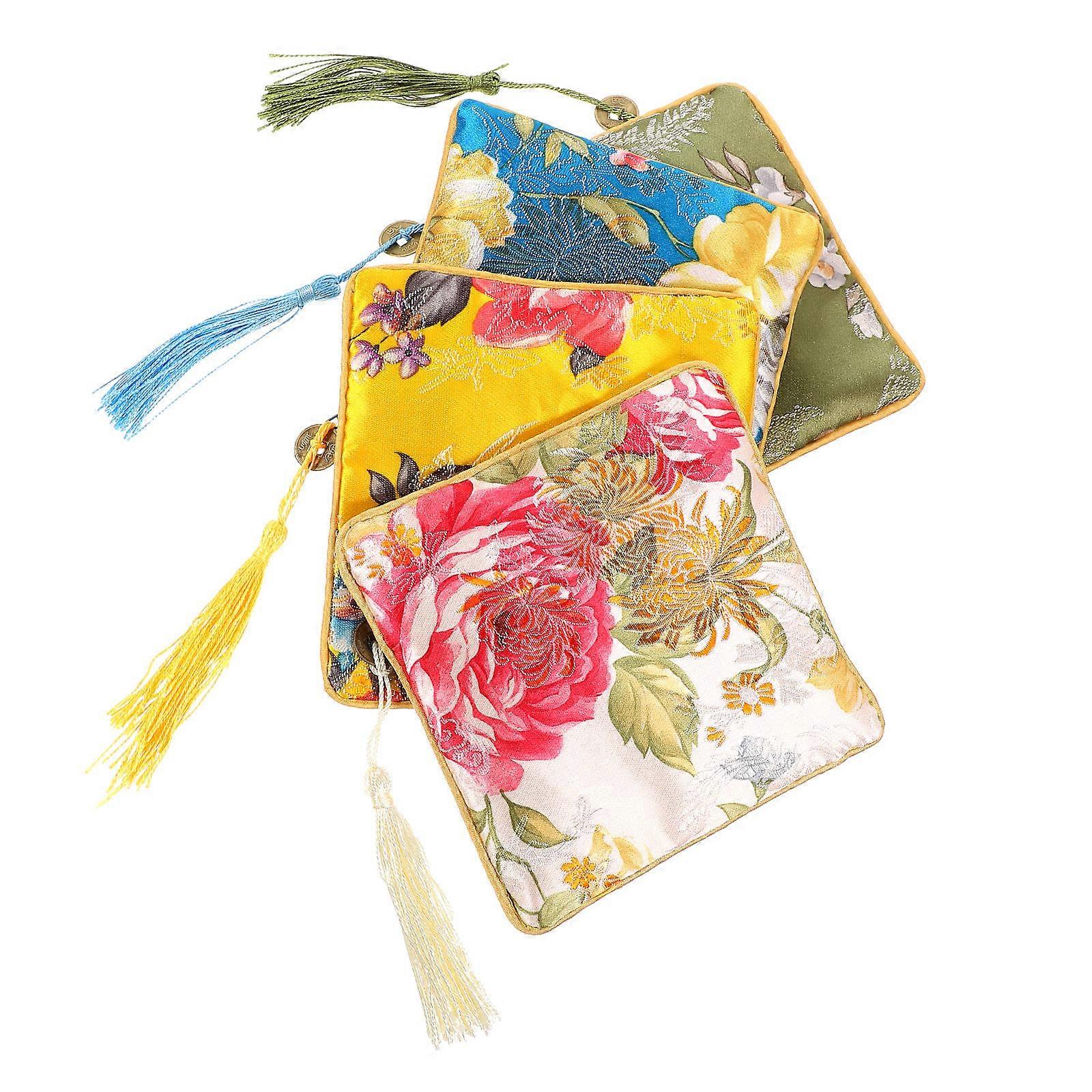 Small Jewelry Pouches Rectangular Chinlon Material For Daily Use 4Pcs