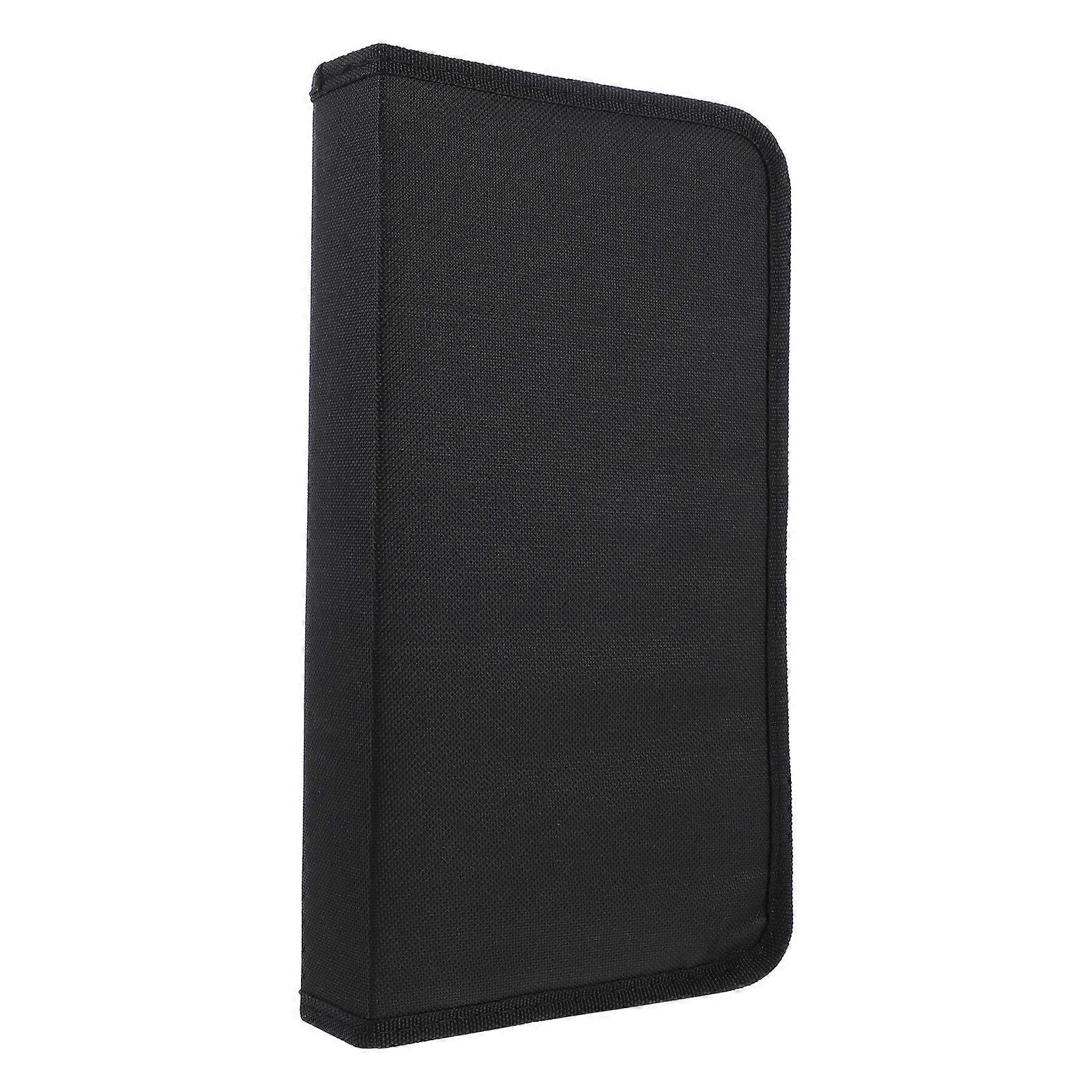 حقيبة CD ذات سعة كبيرة حقيبة تخزين CD من قماش أكسفورد صديقة للسفر للاستخدام المنزلي أسود 28.70X15.50X4.70CM إغلاق سحاب 1 قطعة