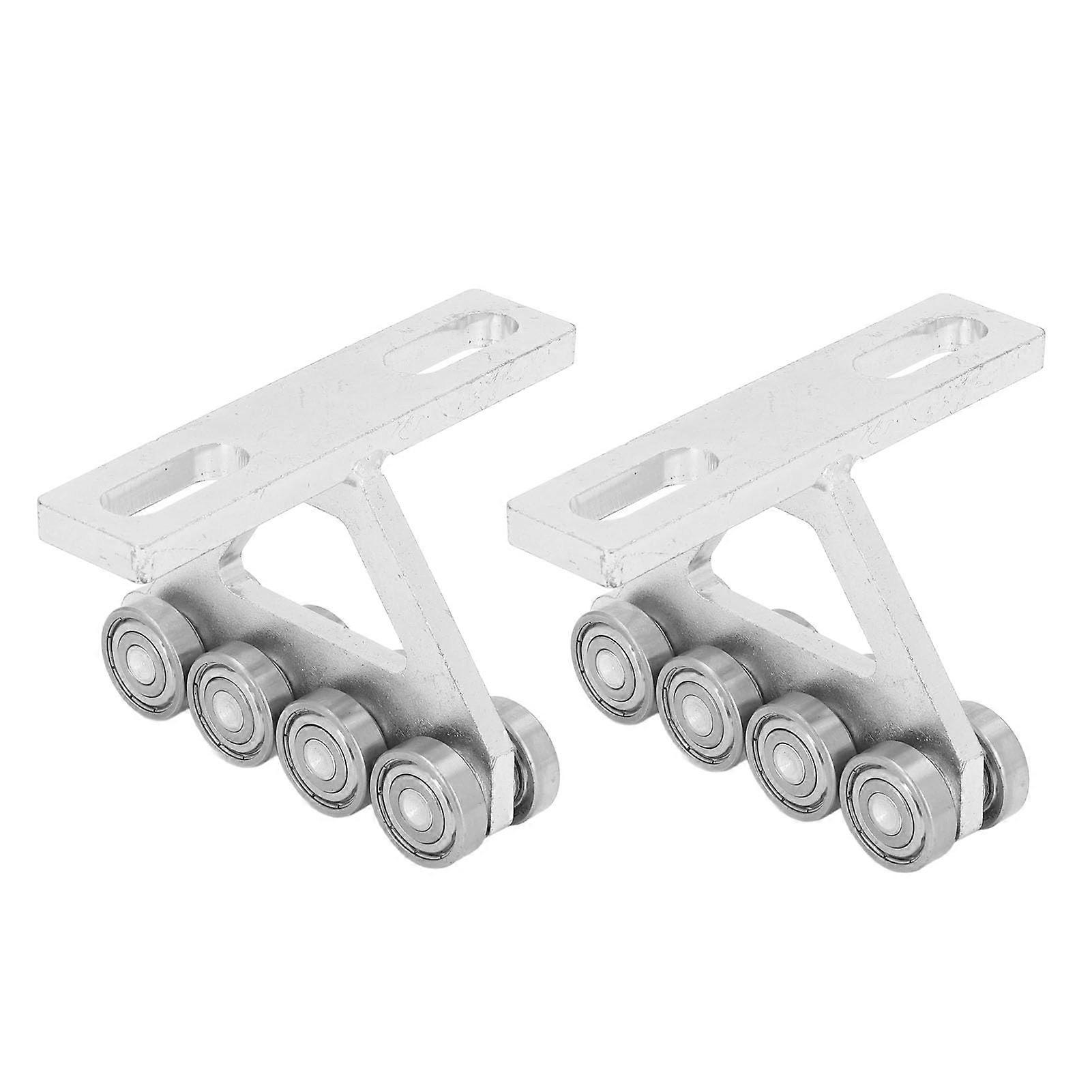 2 Pieces Trolley Assembly with 8 Wheels, Silent Sturdy TPulley Kit Made of Carbon Steel, 2700 Pound, for Curtain Cabinet
