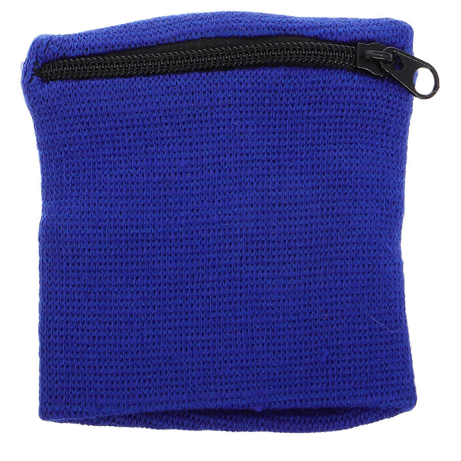 Zipper Wrist Pouch Breathable Sports Wristband for Running Gym Walking with Sweat Absorbent Key Holding Function 1Pcs