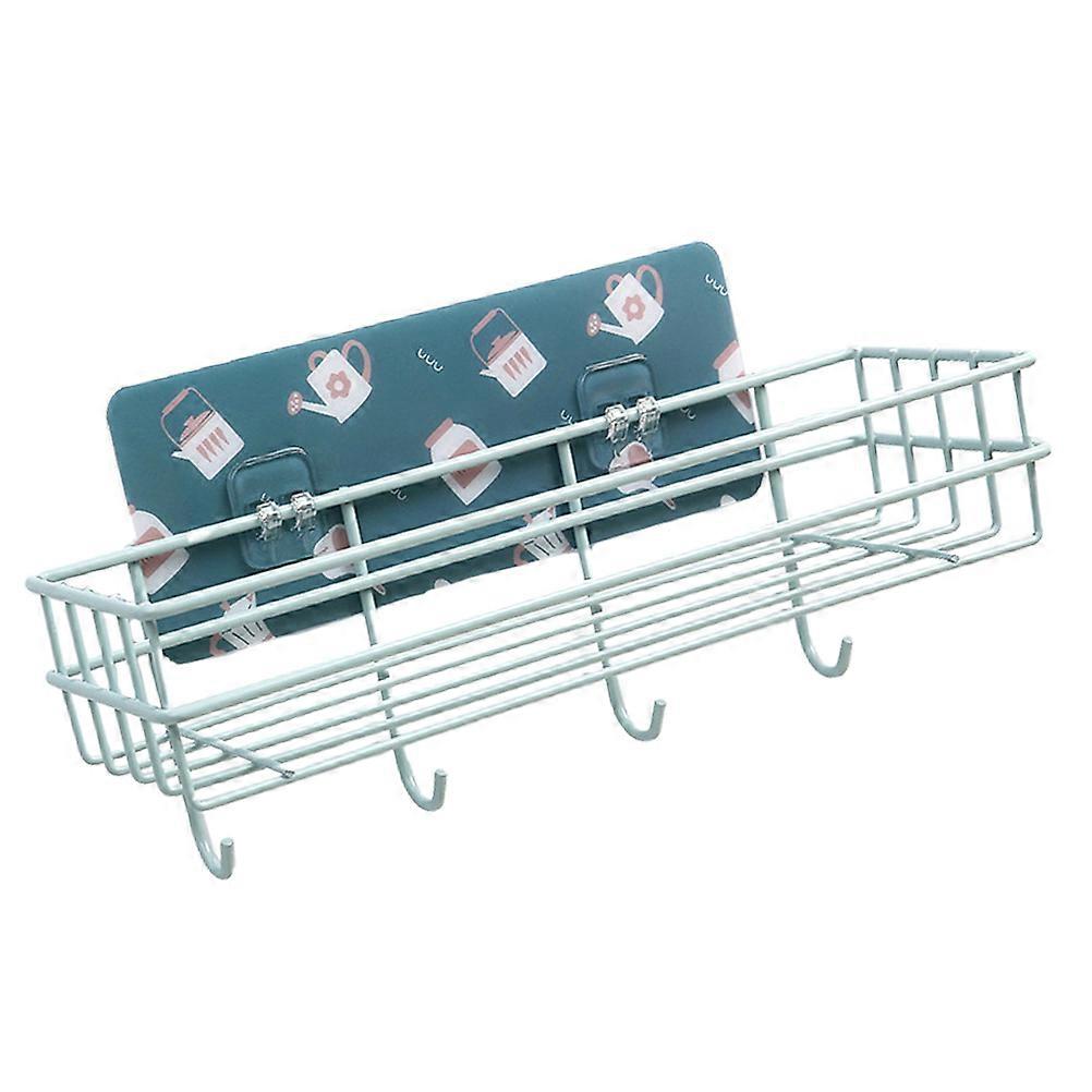 Wall Mounted Towel Holder Iron Art Storage Rack Punch Free Organize Bathroom 27x10.5x5cm 1Set