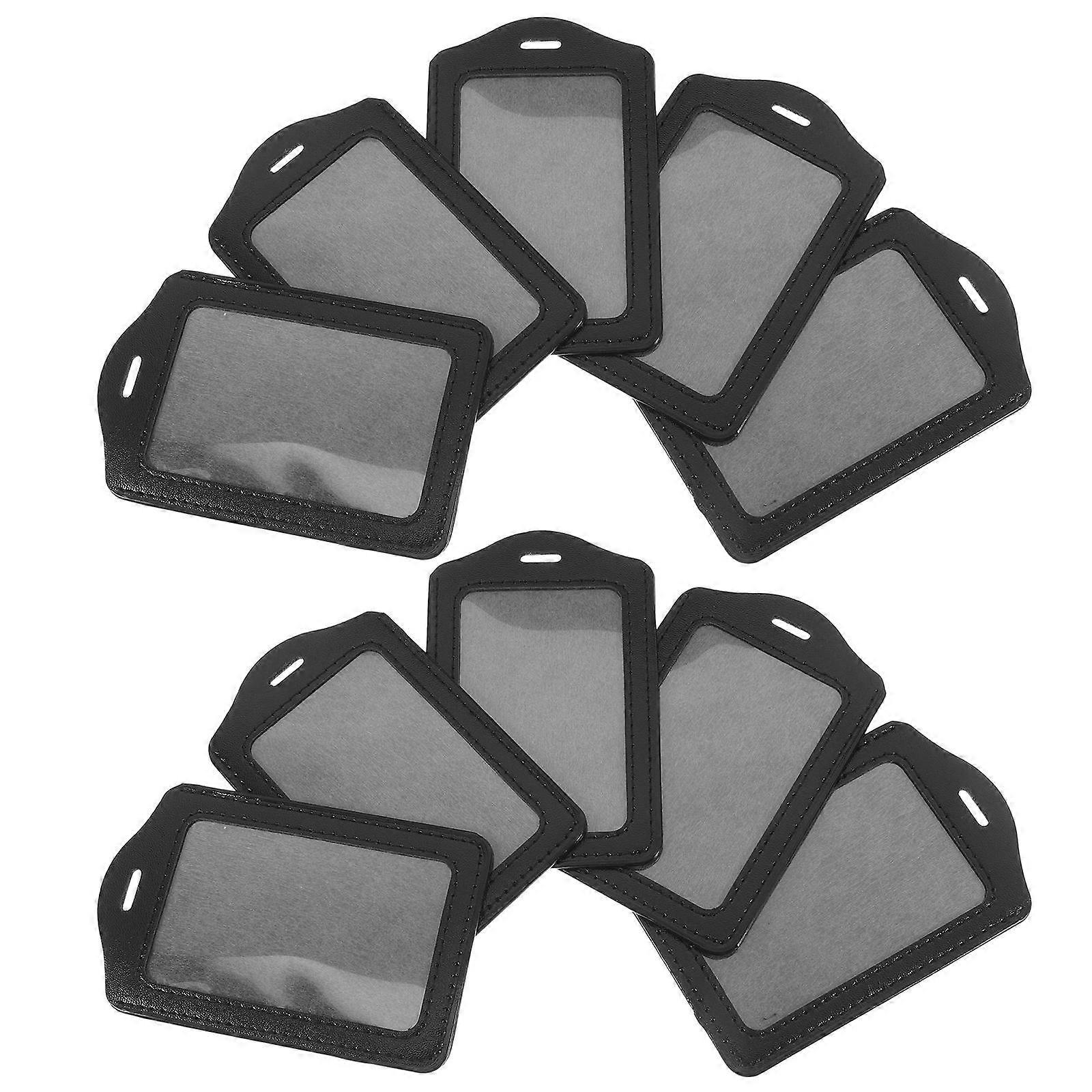 Transparent Vertical Card Sleeves   Clear Badge Protectors for Student ID & Game Cards   PU Material with Single Sided Window & Black Cover