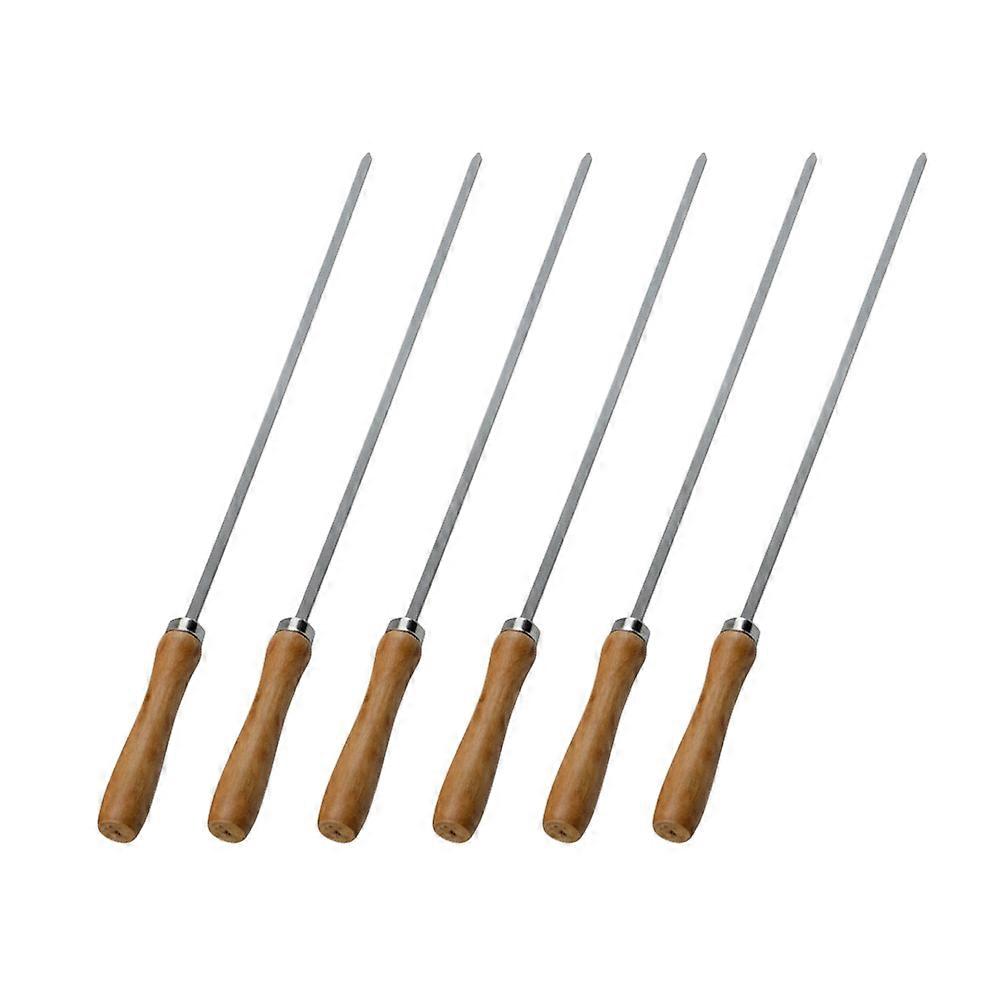 Reusable Grilling Skewers Set Barbecue Tools Family Gathering Silver 6Pcs