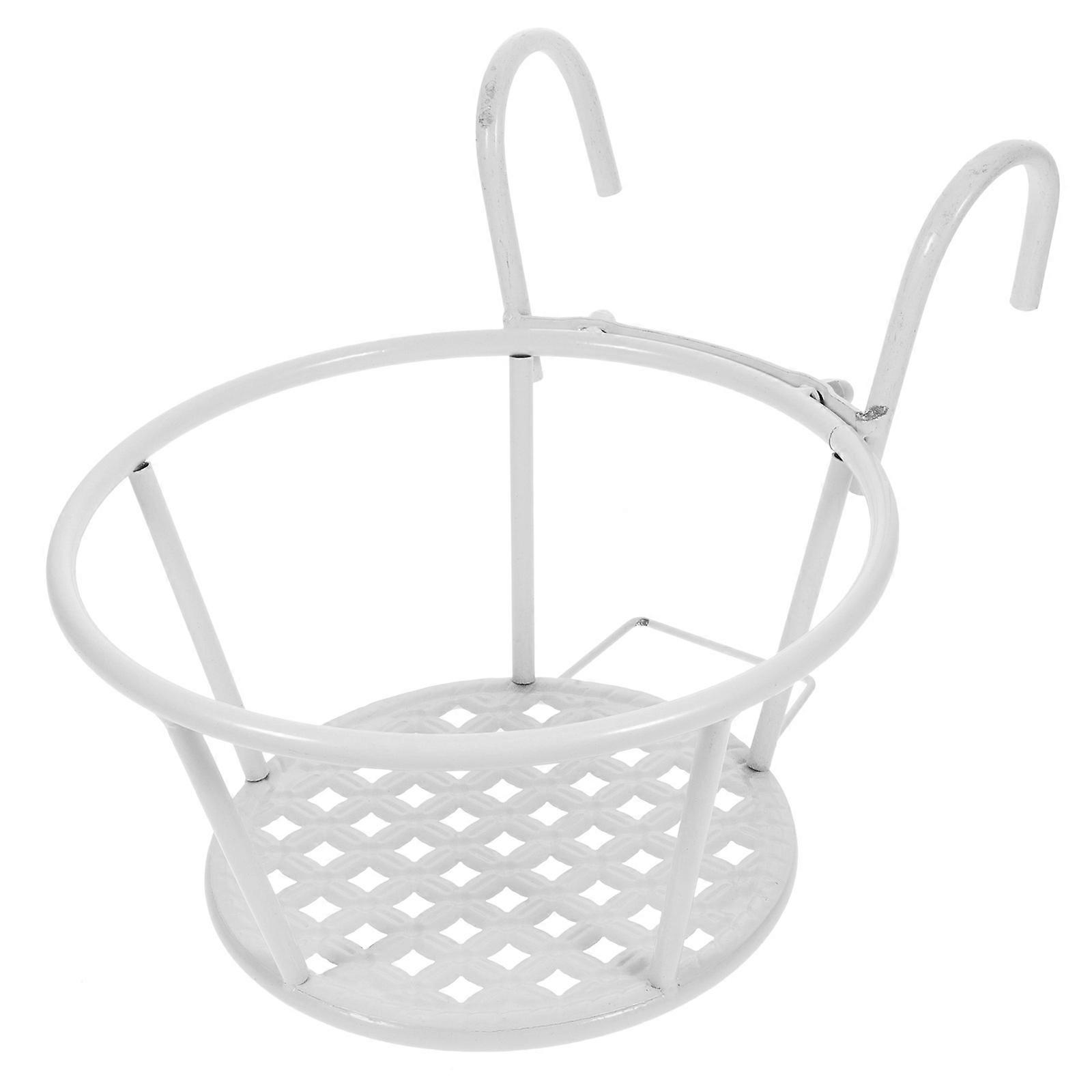 Detachable Wrought Iron Flowerpot Holder Planter Shelf Hanging Fence Bracket Space Saving Durable Plant Stand Hollow Design Wall Windowsill Garden