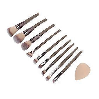 9-delige make-upkwastenset, foundation, poeder, concealers, oogschaduwkwasten, spons, synthetische make-upkwasten