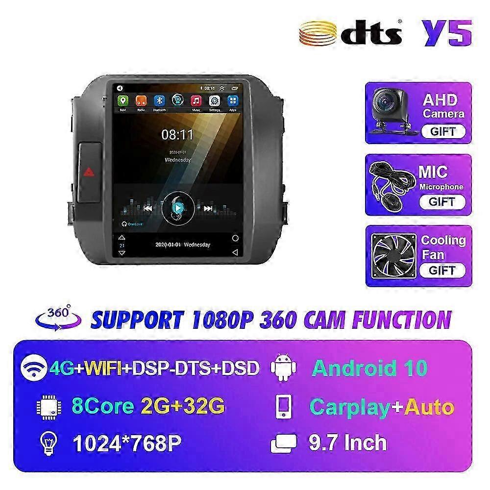 Android 10 Car Radio Stereo Multimedia Video Navigation GPS Carplay for Applicable Brand Sportage 3 2008-2016 9.7 Vertical Screen