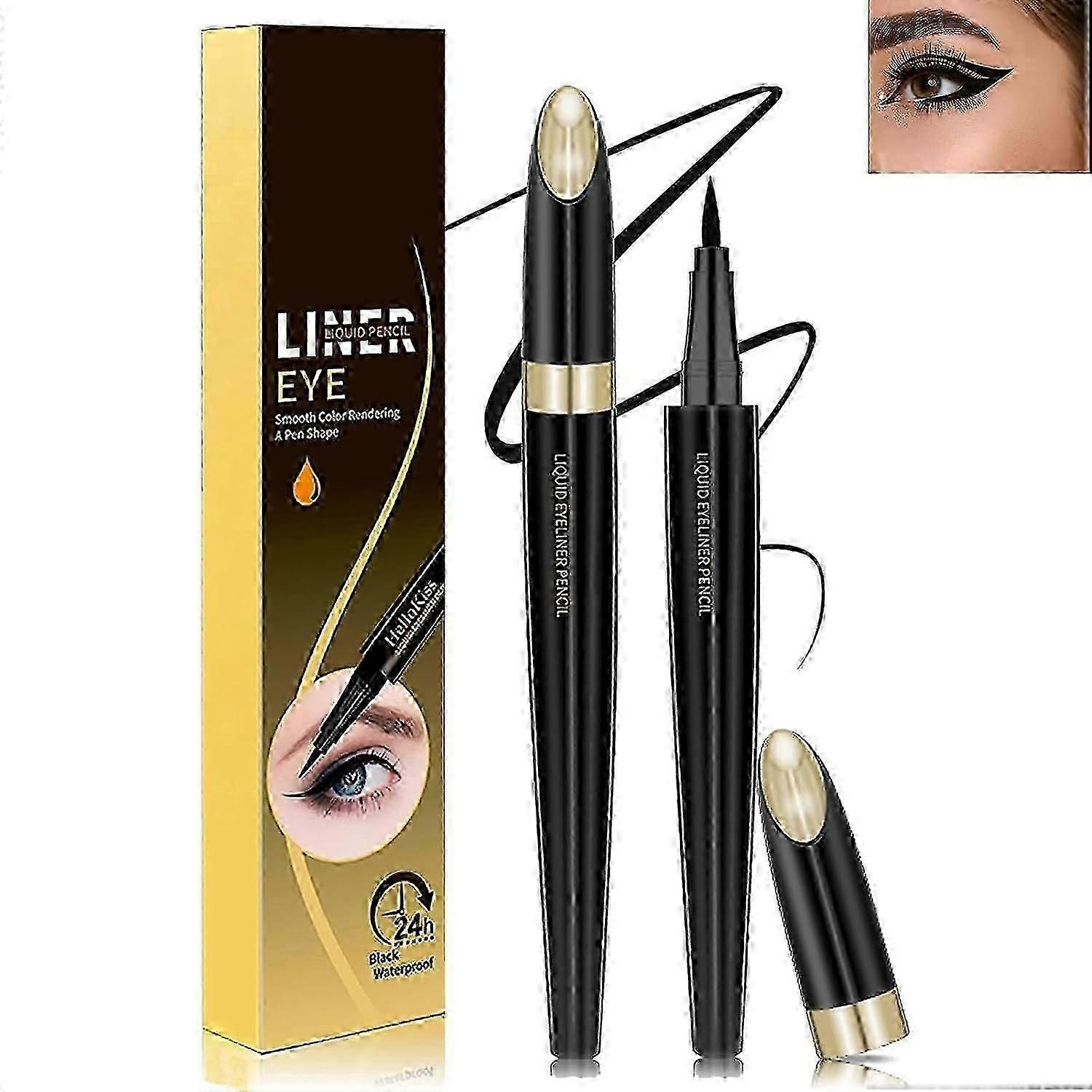 Liquid Eyeliner Eyeliner with Precise Felt Tip, Black/Brown Eyeliner, Smudged Eyeliner, Waterproof, Long-Lasting Eyeliner Makeup Tool