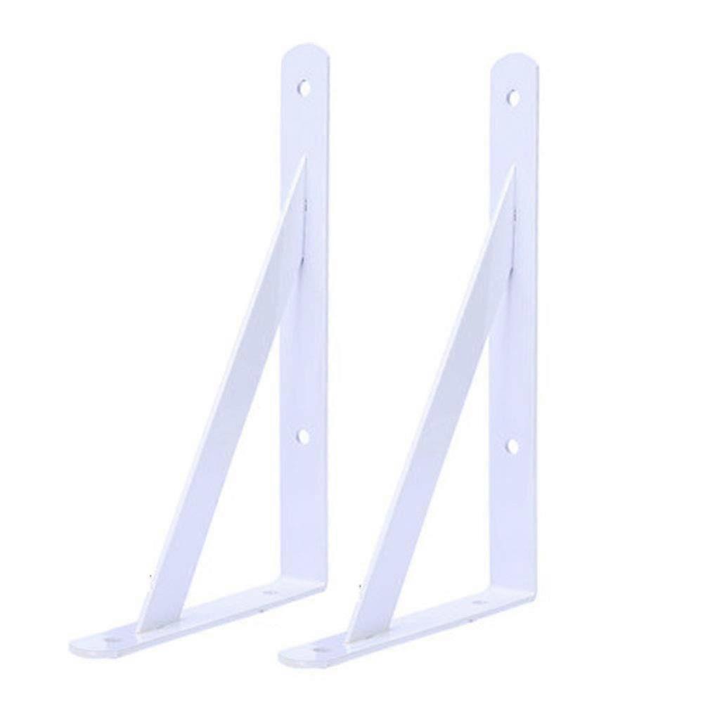 Triangle Board Shelf Brackets 200mm White Iron Right Angle Tripod Bracket for Wall Shelves and Support Frame