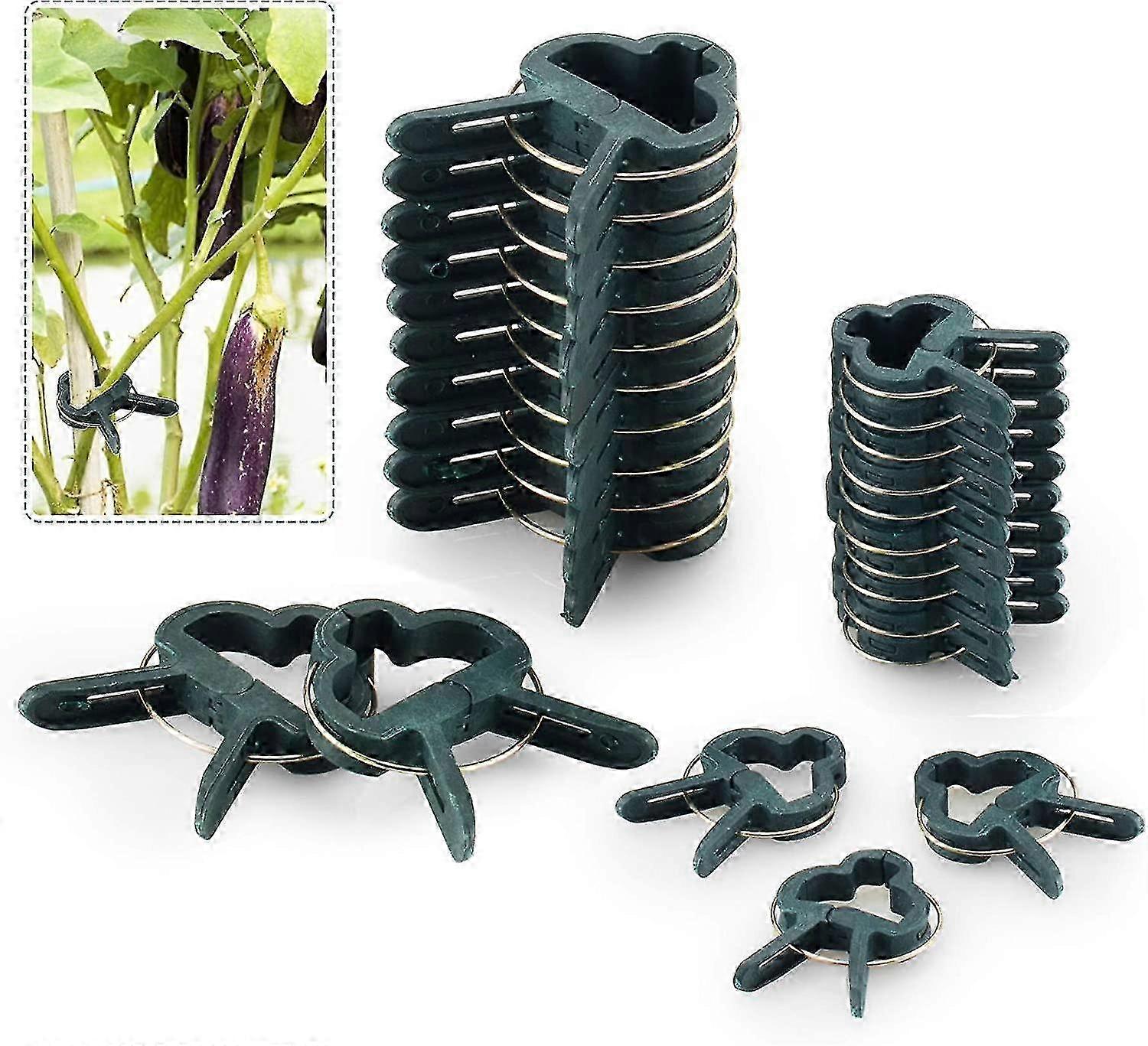 60pcs Adjustable Plant Support Clips, Garden Stake Covers, 10" Support Structure Tether