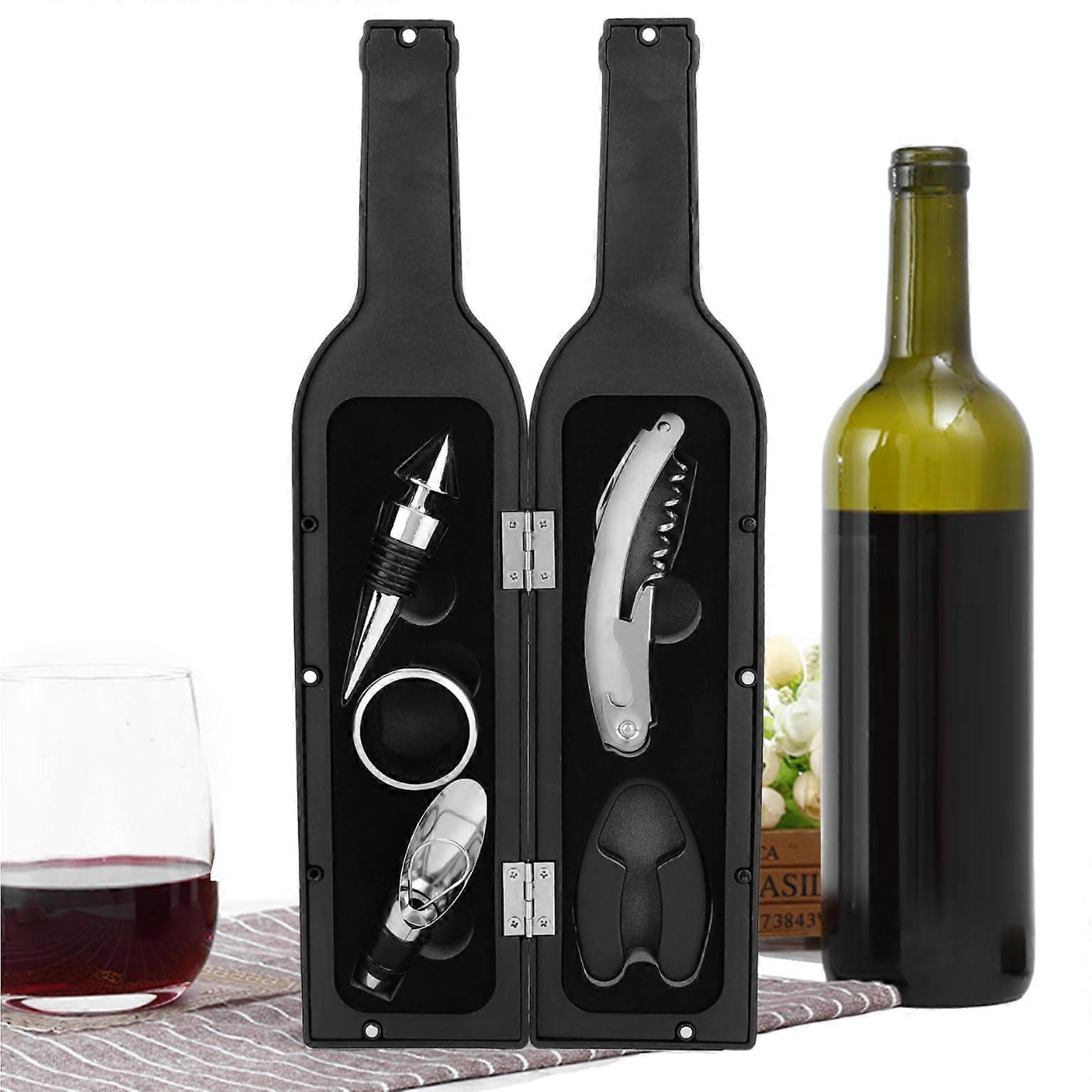 Wine Accessory Set, 5-Piece Premium Tools Including Corkscrew, Wine Cooler, Foil Cutter for Parties and Entertaining