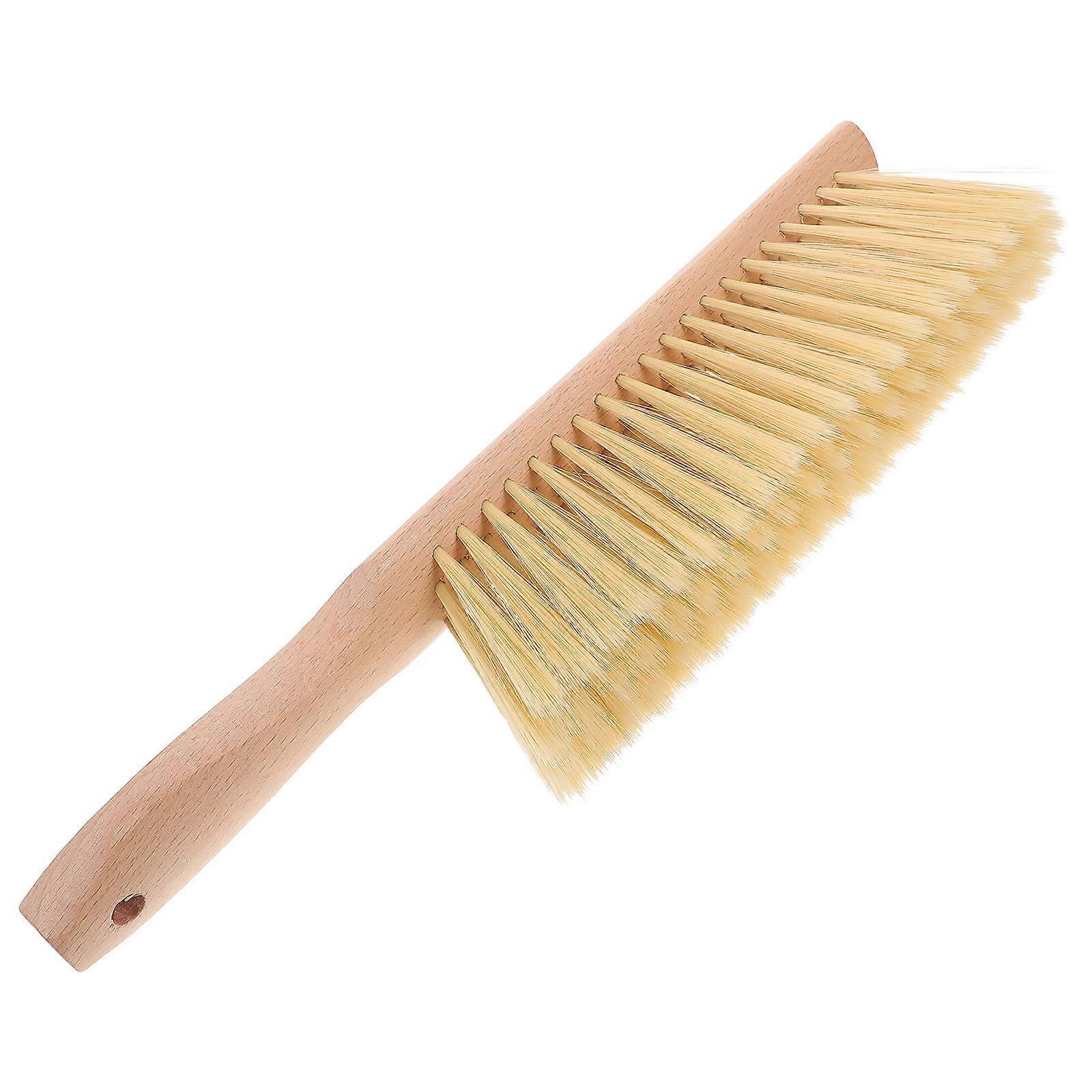 Wooden Hand Broom with Soft Bristles for Home, Car, and Office Dust Removal – Comfortable Handle Brush for Furniture and Tight Spaces
