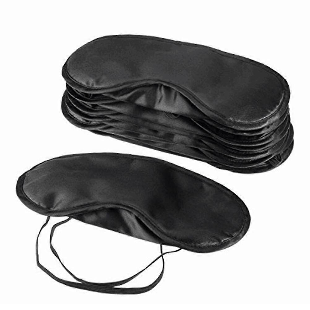 15pcs Black Polyester Eye Masks Portable Sleeping Blindfolds Shading Eyepatch
