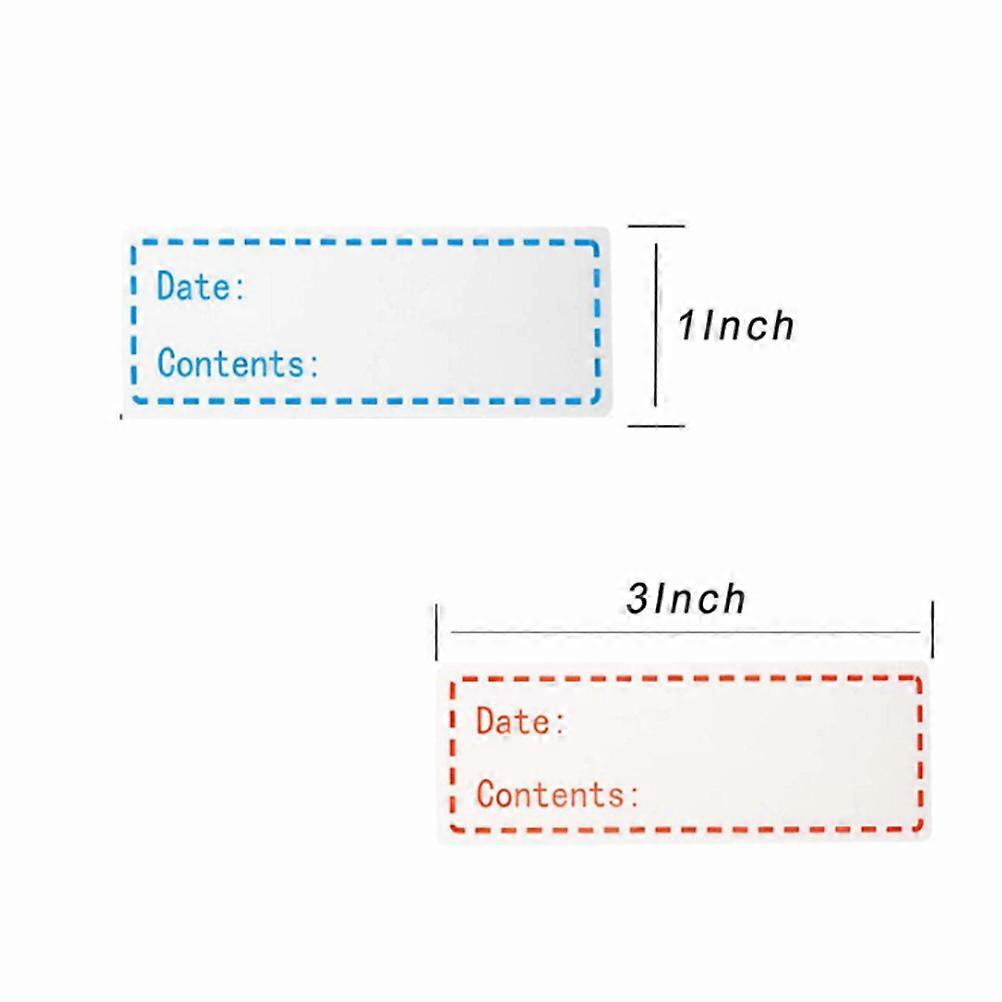 Etiquetas de data de alimentos para freezer PVC autoadesivos de 1x3 polegadas
