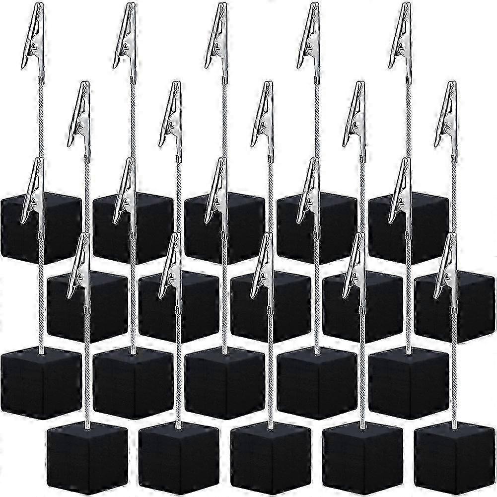 20-piece wooden card holder set with durable clips for events