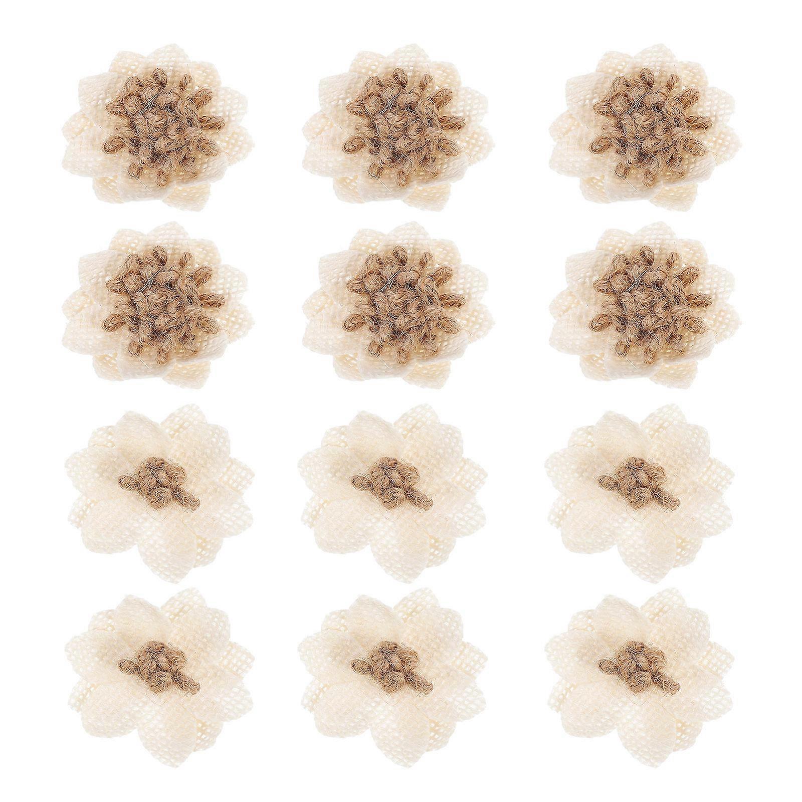 Artificial Flower Decoration Linen Party Costume Hanging Assorted Color 6.5x6.5cm Reusable 12Pcs
