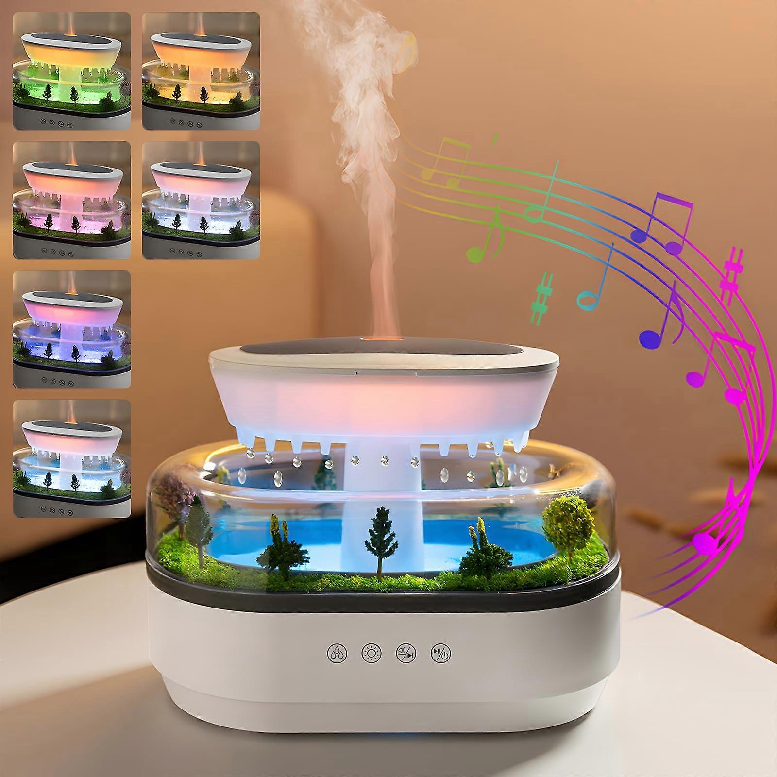 250ml Aroma Diffuser with 7Color Night Light, Rain Cloud Humidifier, White Noise