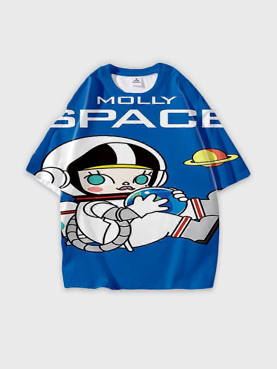 T-shirt round neck Pattern loose short sleeve B1815