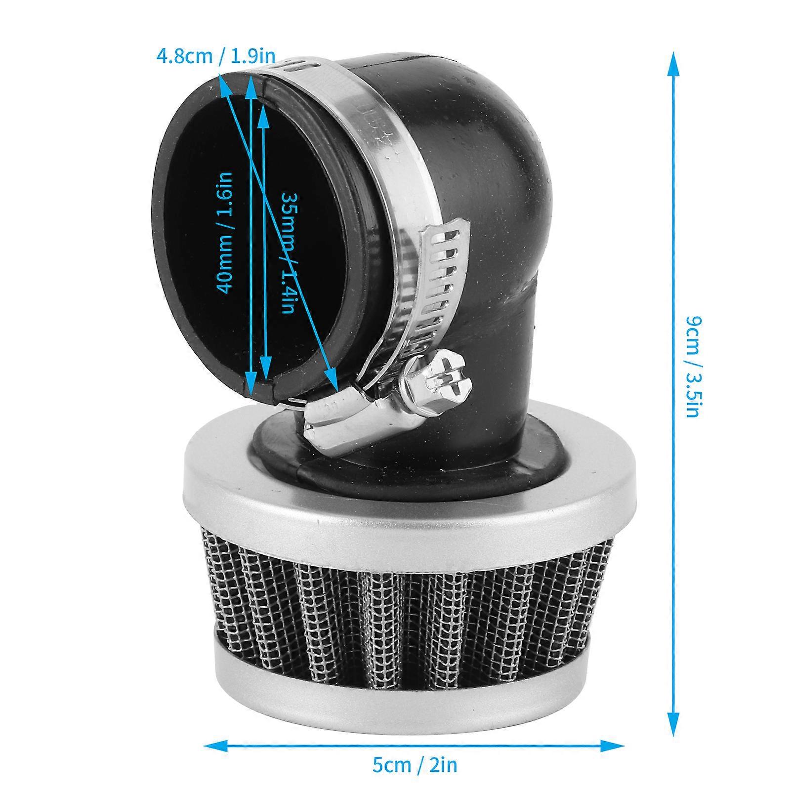 1.4in Bent Angled Air Filter Pod Cleaner Accessory Fit for 90cc 110cc PIT QUAD DIRT BIKE ATV