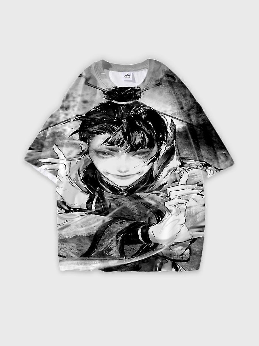 T-shirt round neck Character Pattern loose short sleeve P604