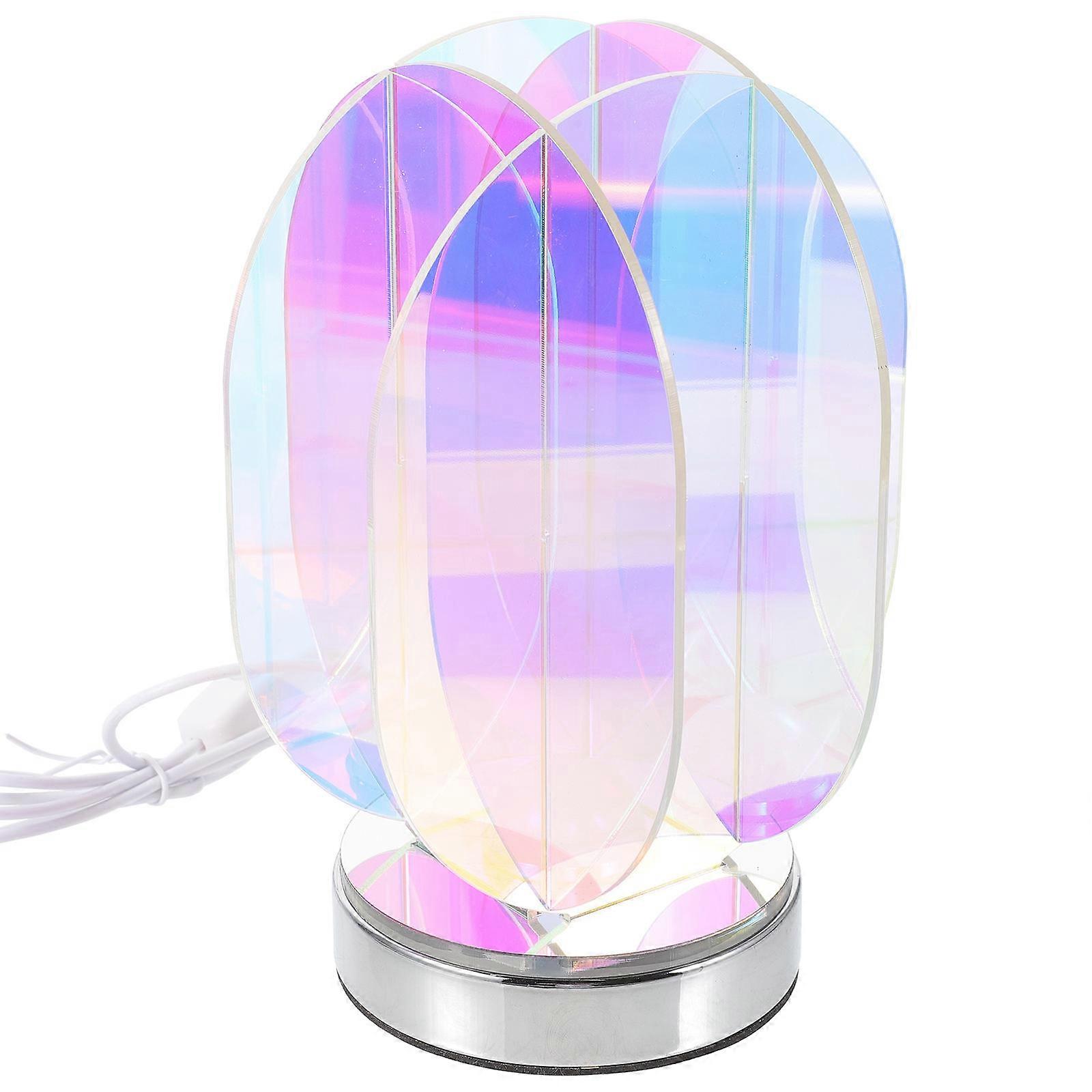 Skyblue Acrylic Table Lamp for Bedroom with Colorful Light Design and Elegant Style 6.5 Inches