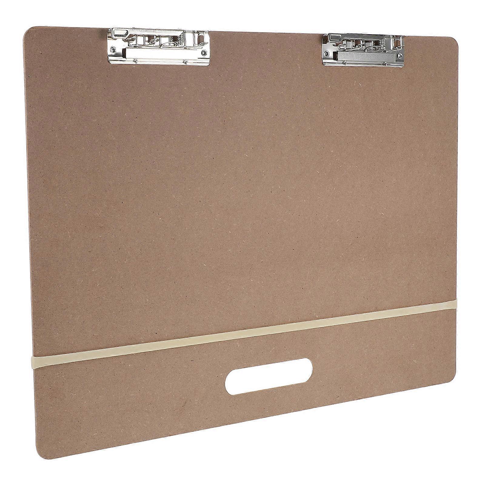 Portable Artist Sketch Board with Handle and Metal Clip for Home Use Sturdy Wood Beige A3