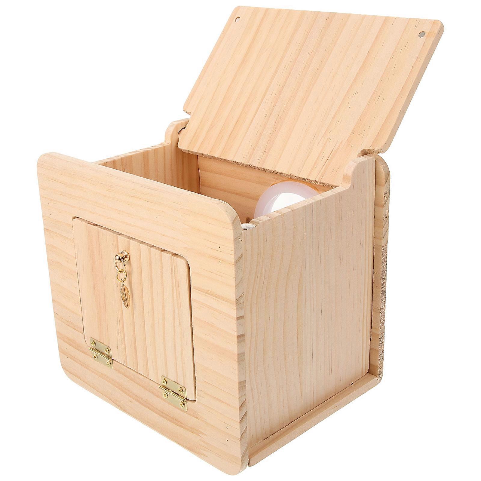 Small Birds House Wood Nest Box Elegant Appearance Rectangular Shape Yard Use For Budgie 1Set