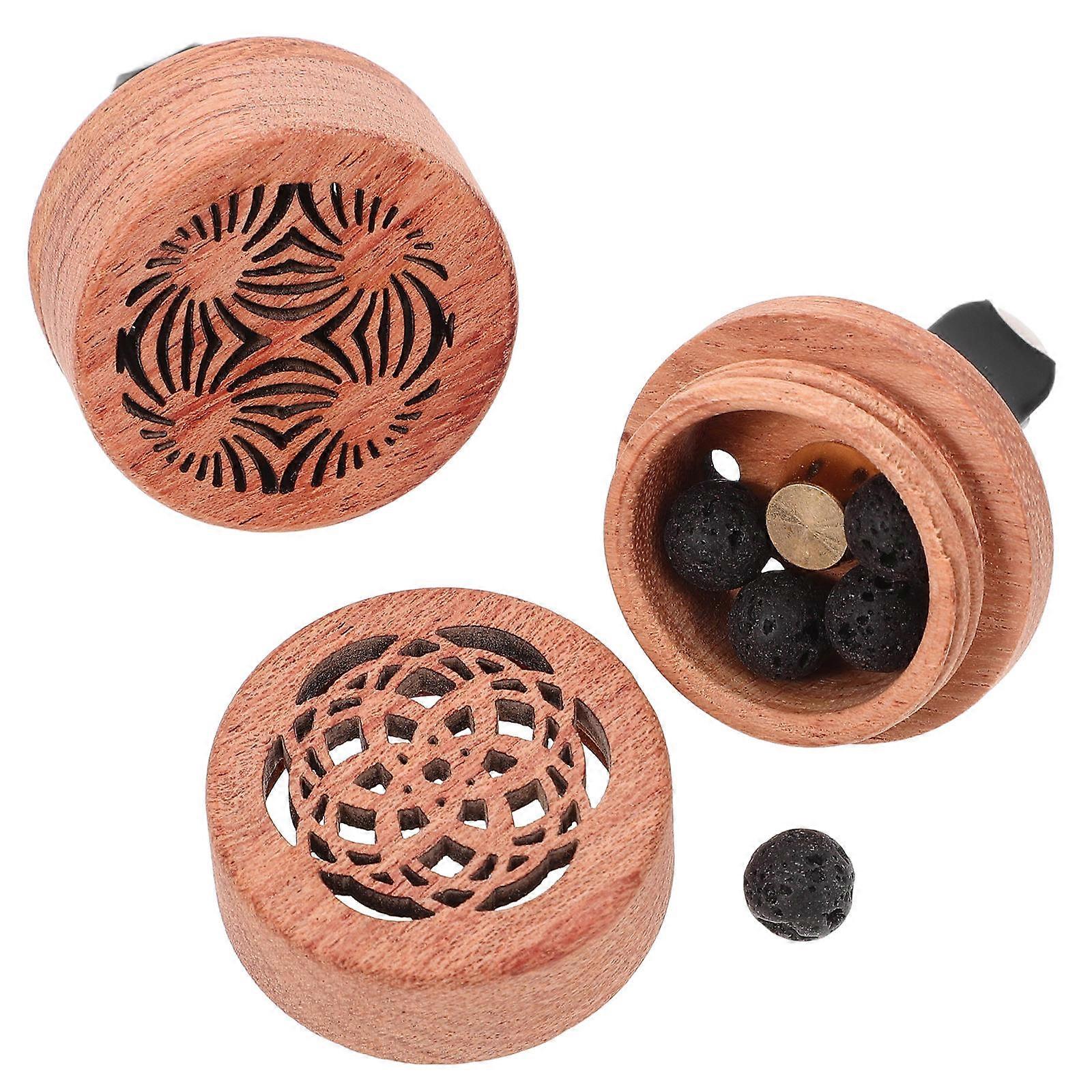 Wood Air Freshener Car Vent Clips for Home Use Brown 2pcs Sturdy Sophisticated Easy Install